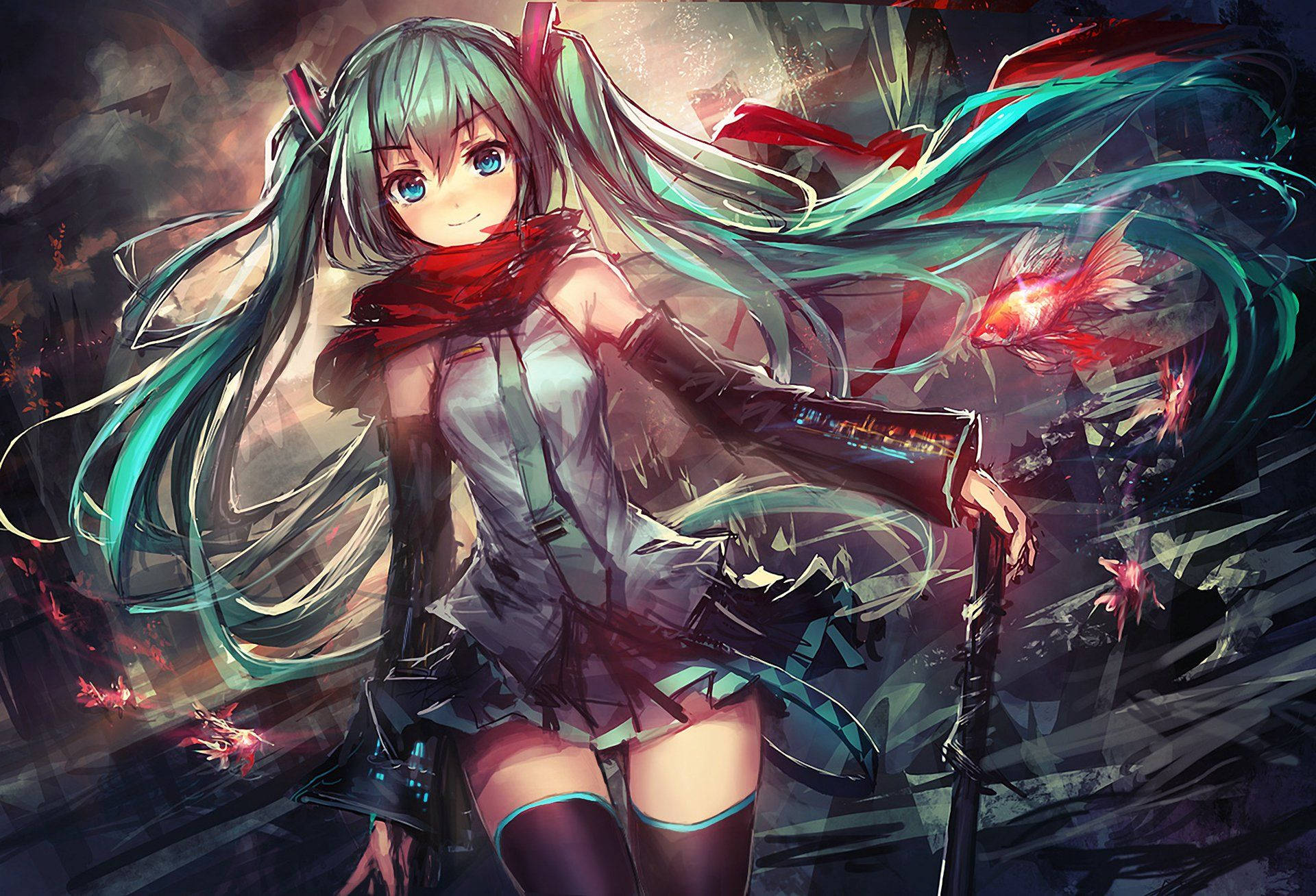动漫女孩Vocaloid初音未来 壁纸