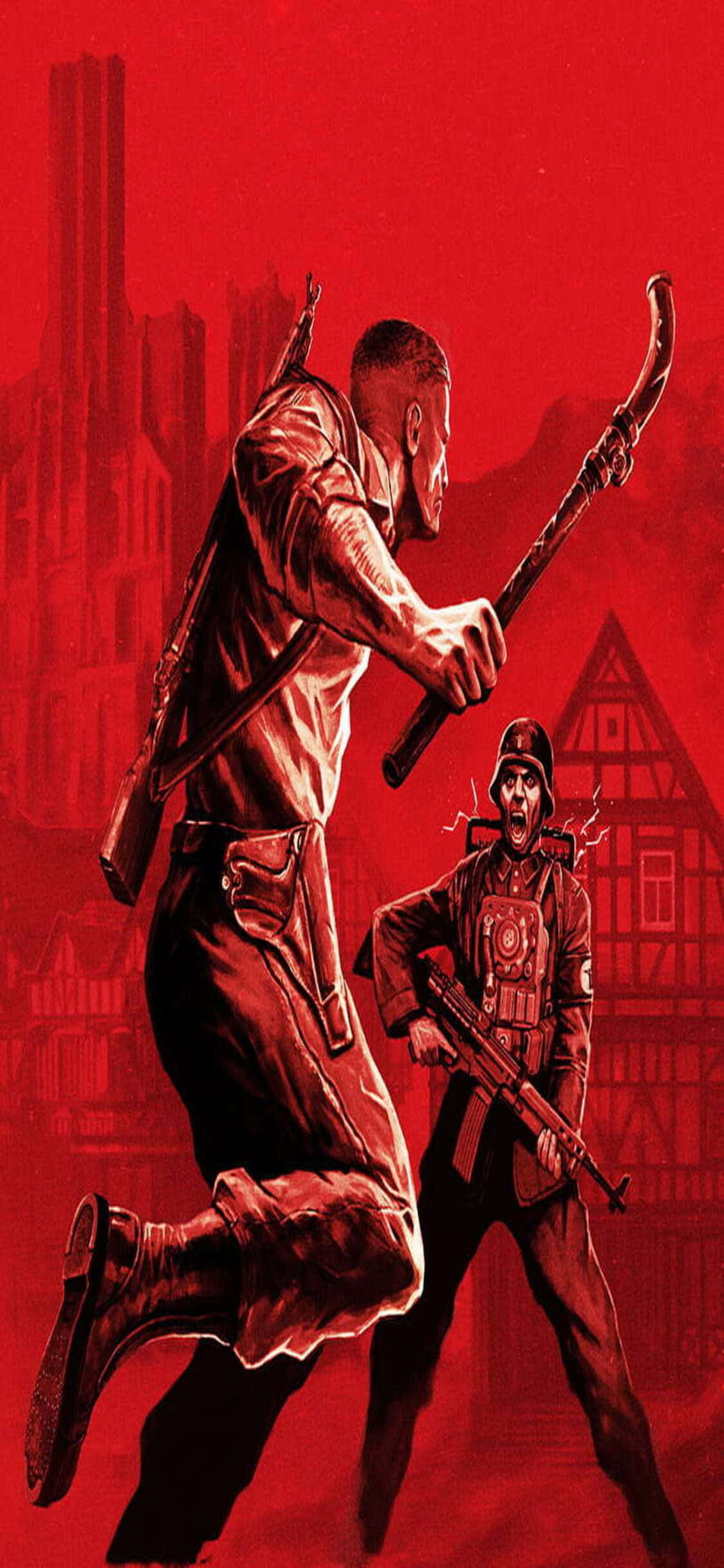 搭载最新《Wolfenstein II》游戏的iPhone Xs 壁纸