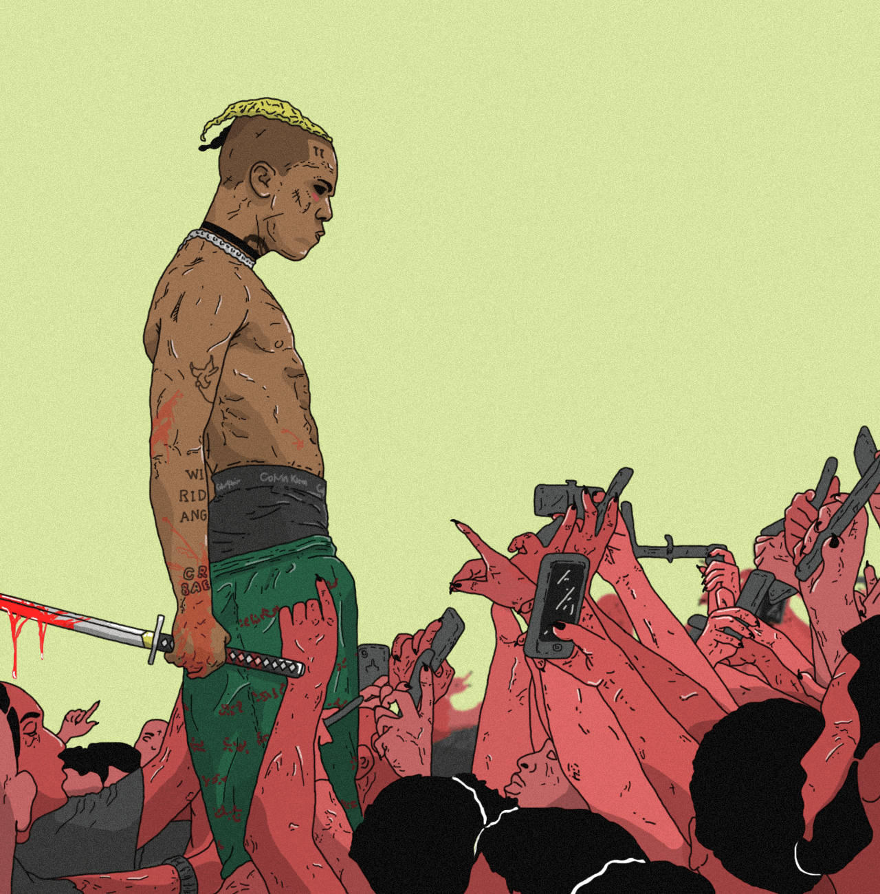 Xxxtentacion Anime 人潮之中 壁纸