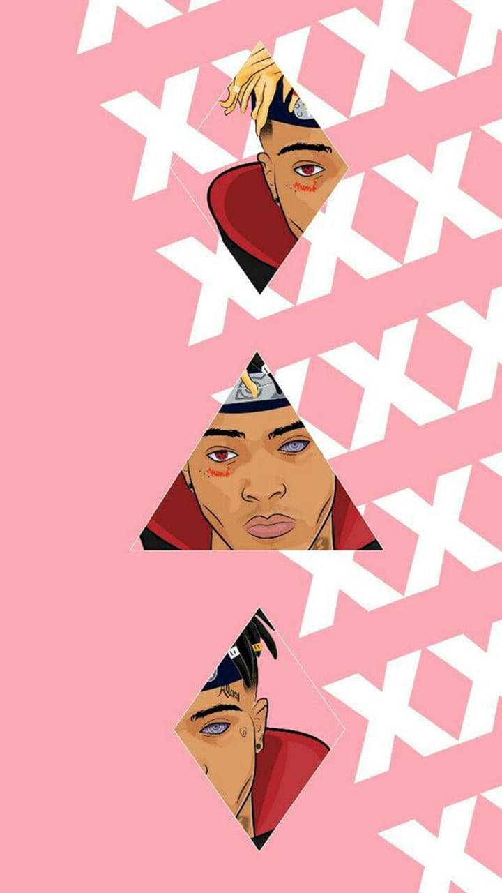 火影忍者 XXXTentacion 艺术画作 粉色美学 壁纸