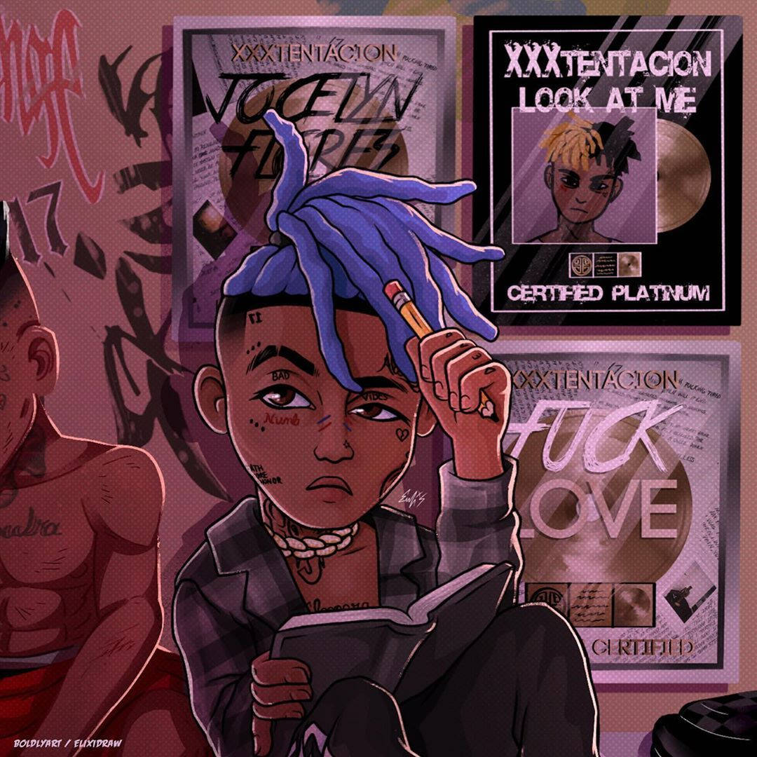 Xxxtentacion 动漫风格艺术画 壁纸