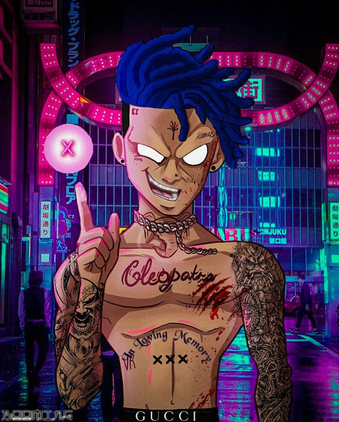 Xxxtentacion 动漫蓝发说唱歌手 壁纸