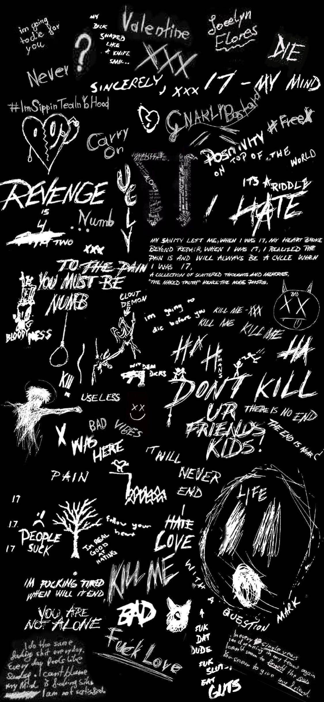 XXXTentacion 美学歌词拼贴 壁纸