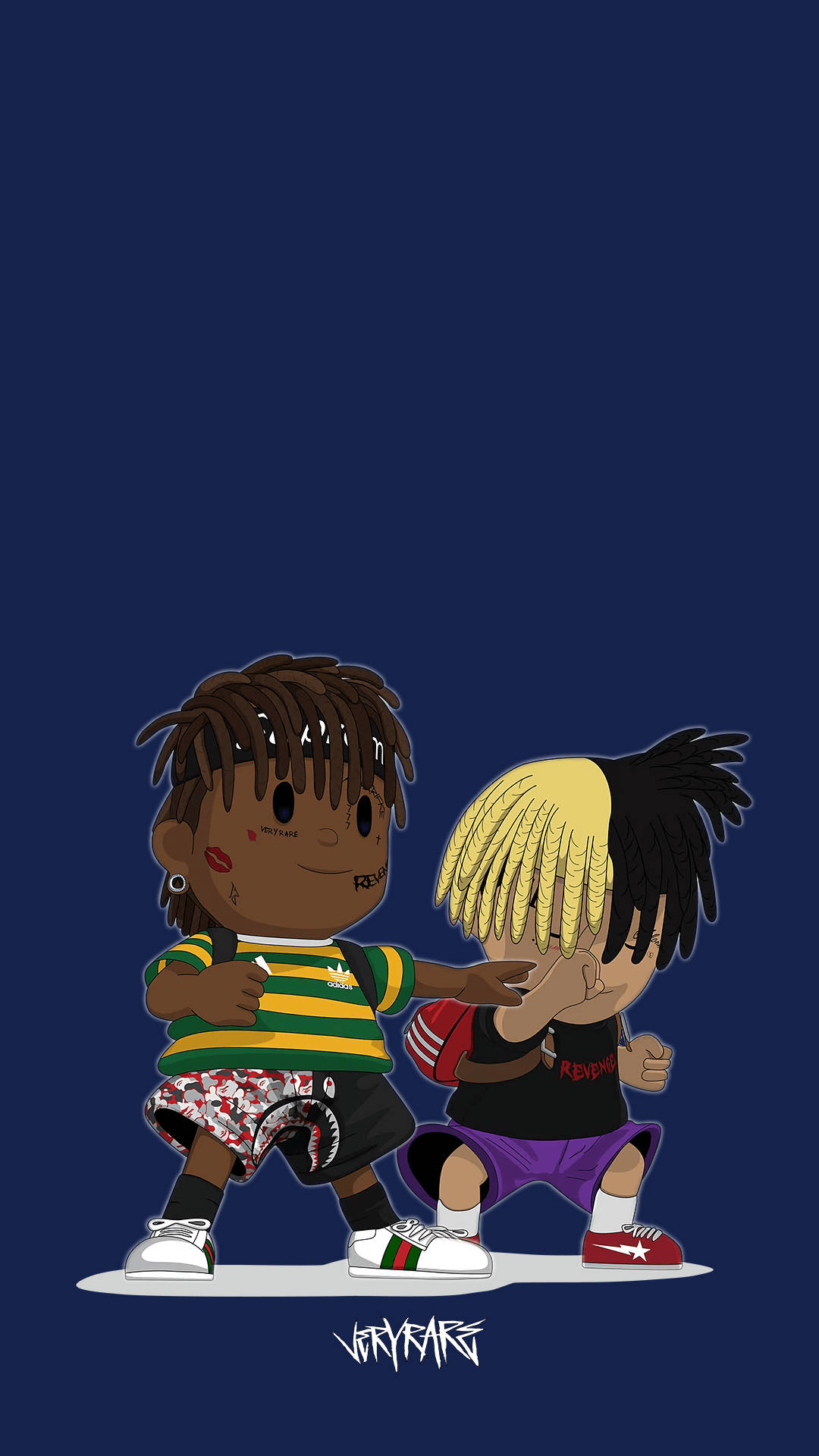 XXXTentacion与Juice Wrld动漫风格 壁纸
