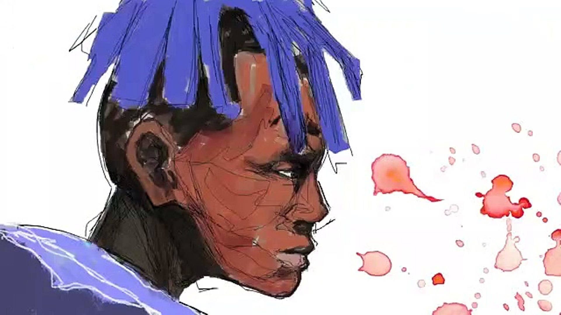 XXXTentacion动漫水彩艺术 壁纸