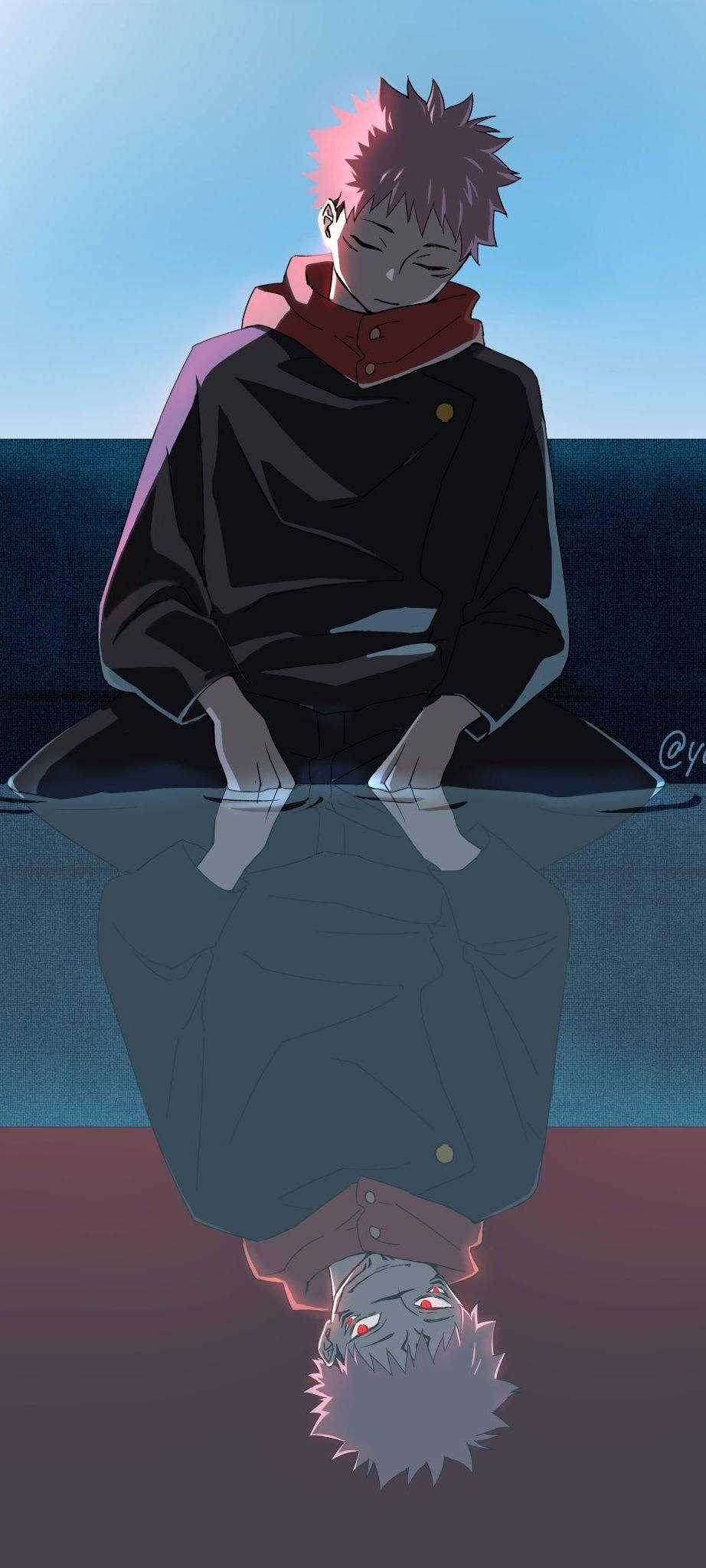 Yuji Itadori 倒影 Jujutsu Kaisen iPhone 壁纸