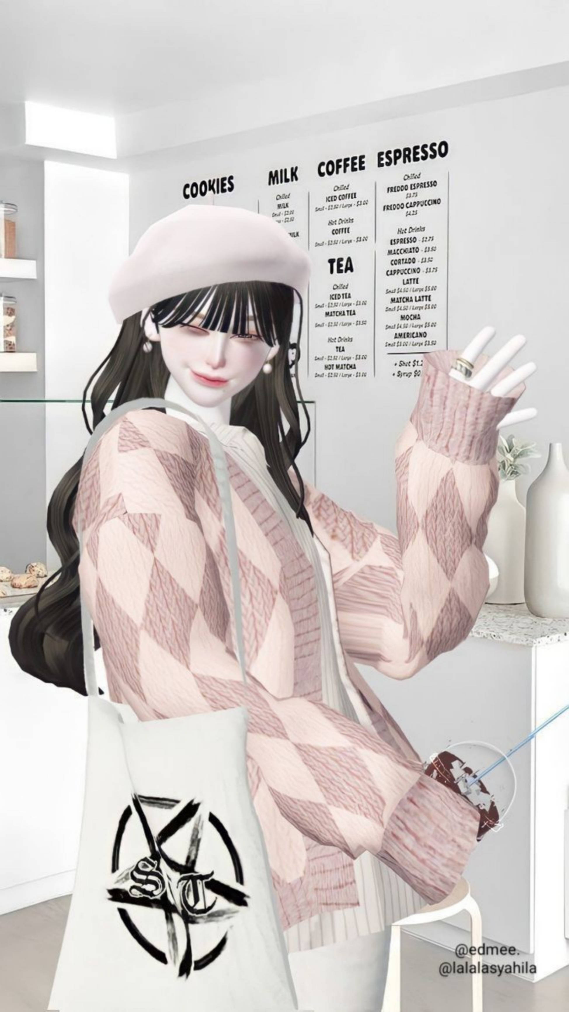 Zepeto Uzzlang 咖啡爱好者女孩 壁纸