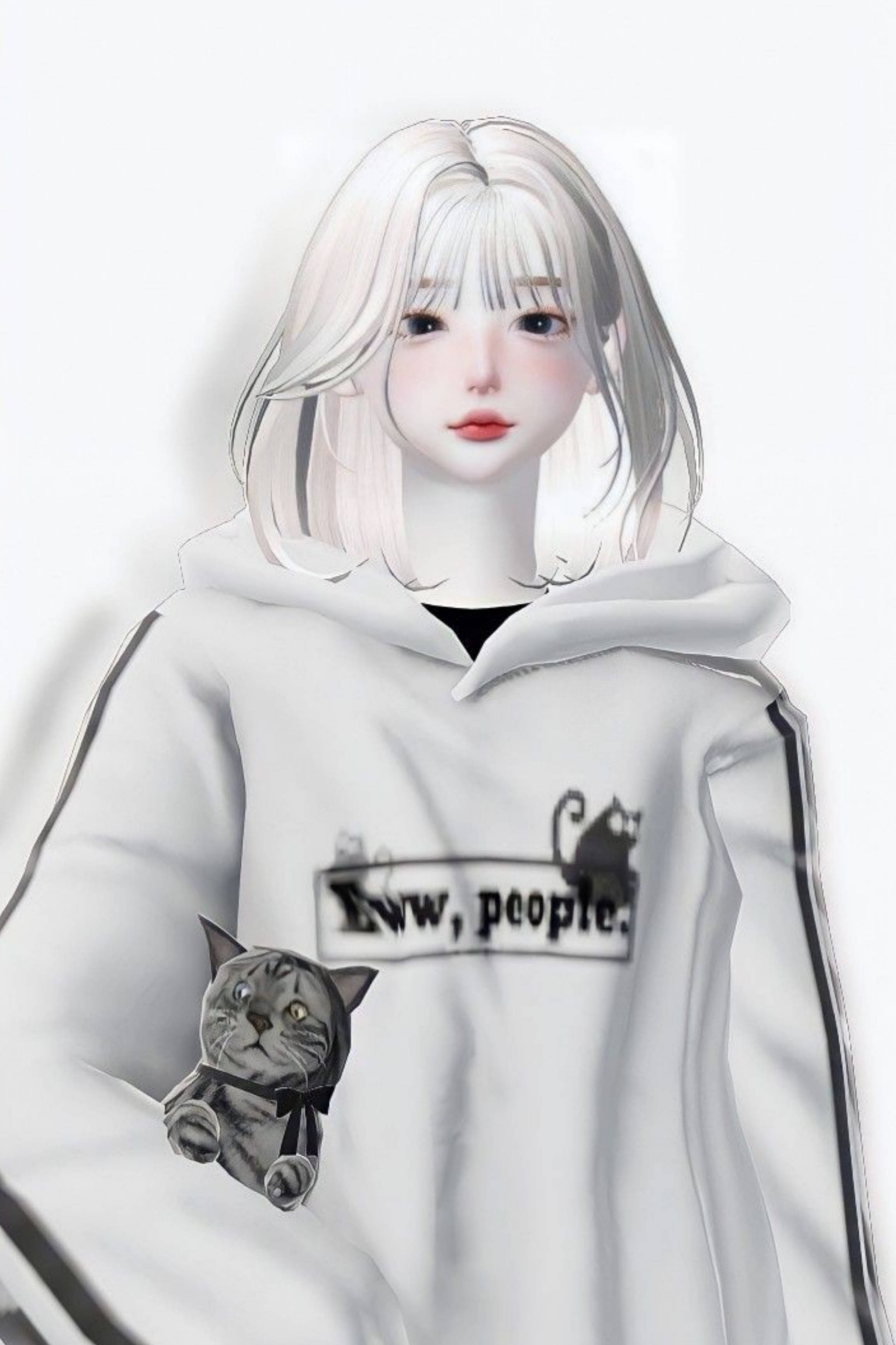 Zepeto 白色美学女孩 壁纸