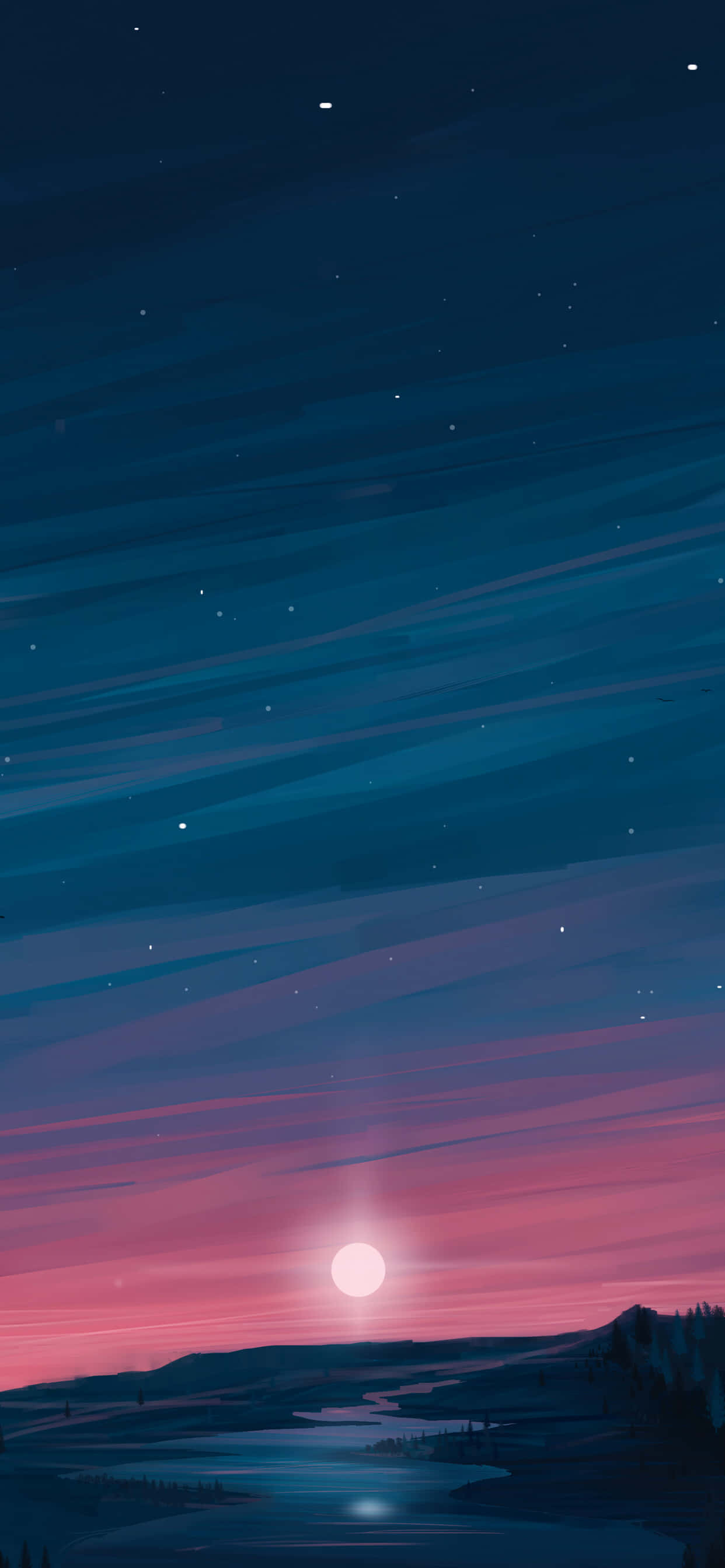 一幅描绘夜空星辰的画作 壁纸