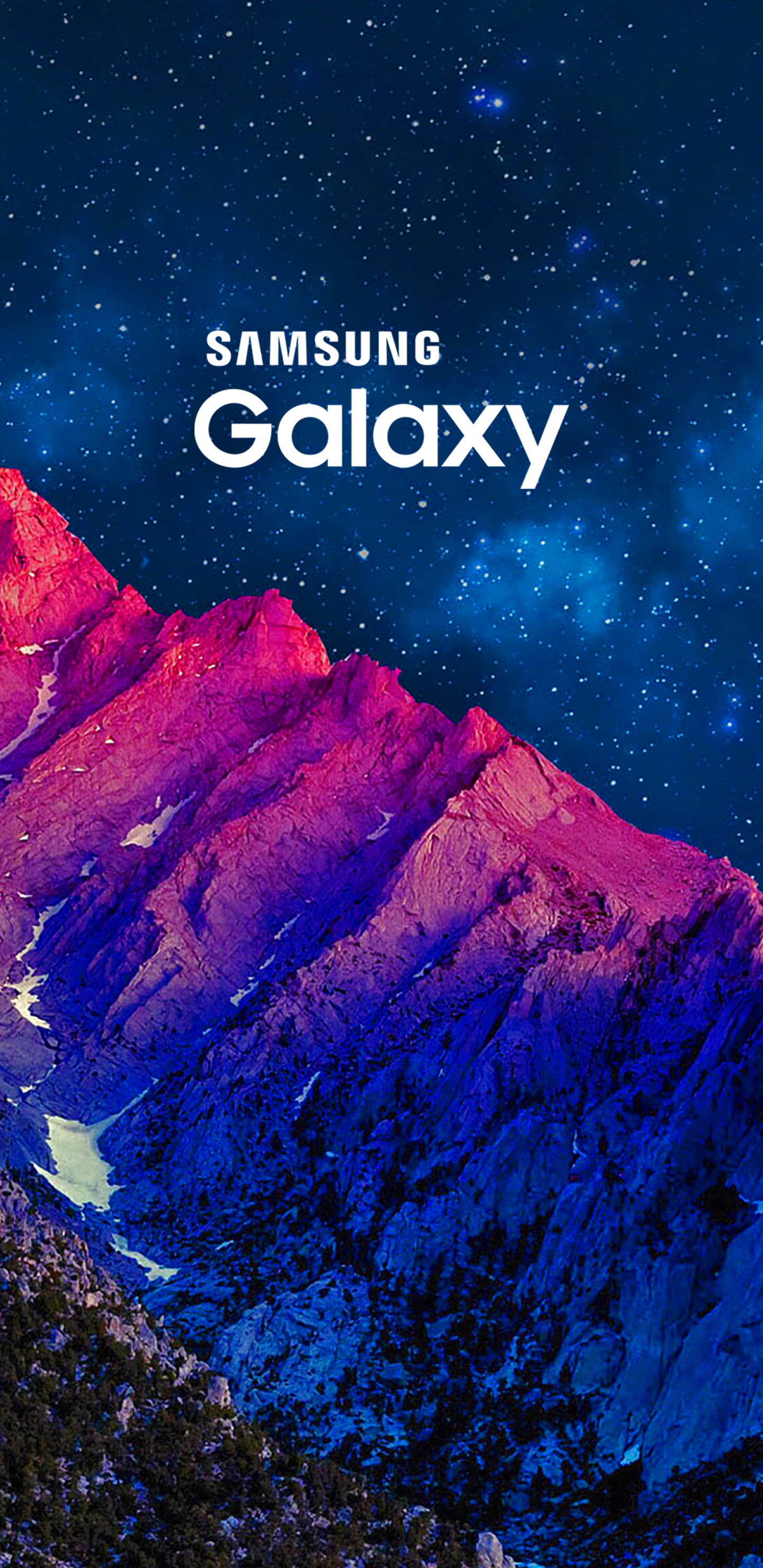 三星Galaxy J6照亮暮色山峰 壁纸