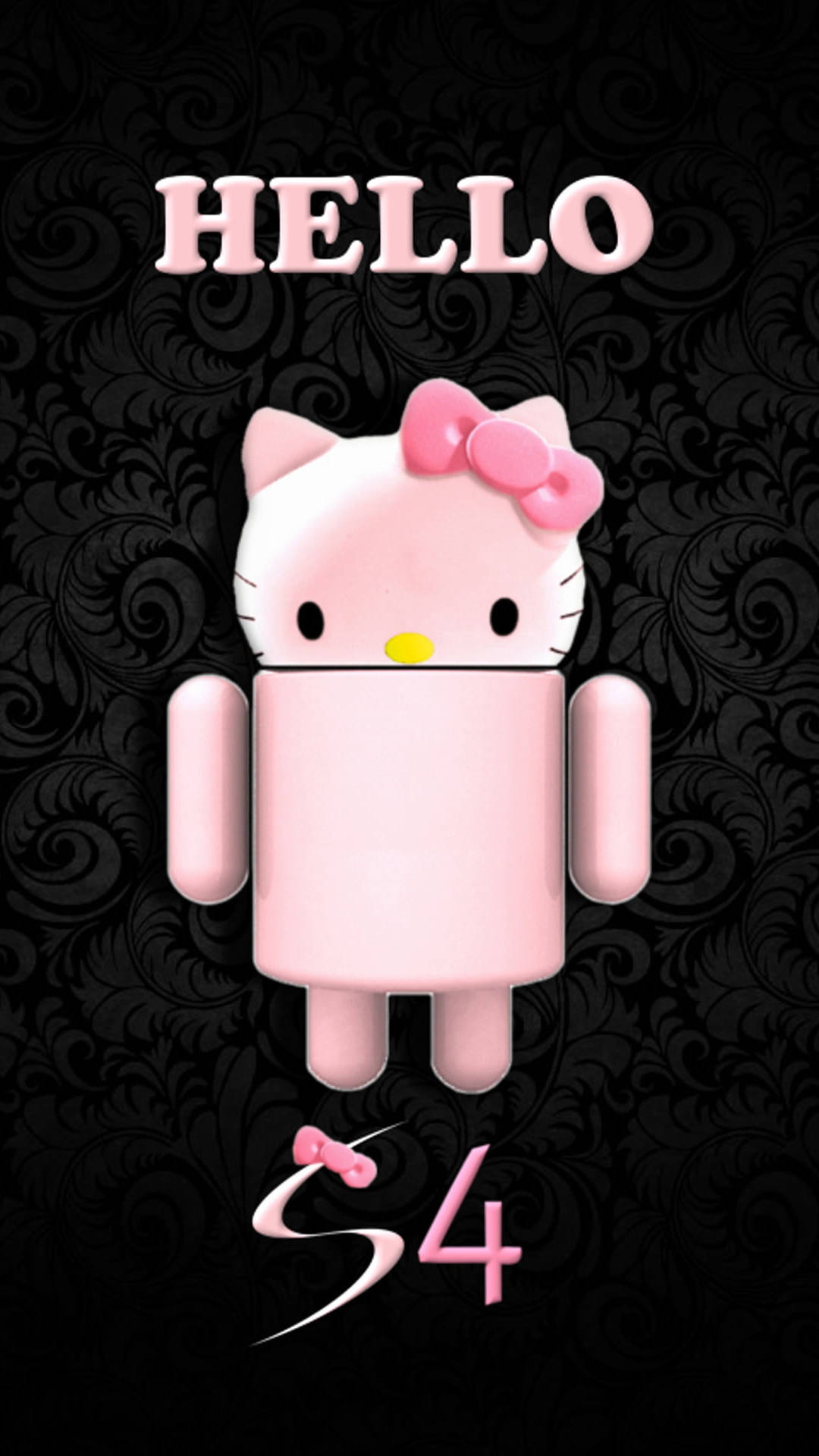 三星Galaxy S4黑色凯蒂猫 壁纸