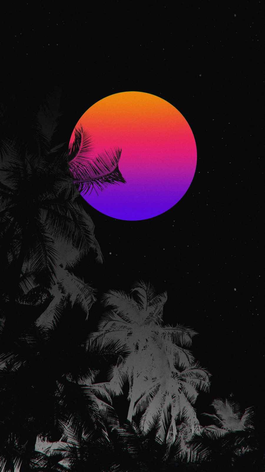 三色霓虹月球的震撼景象 壁纸