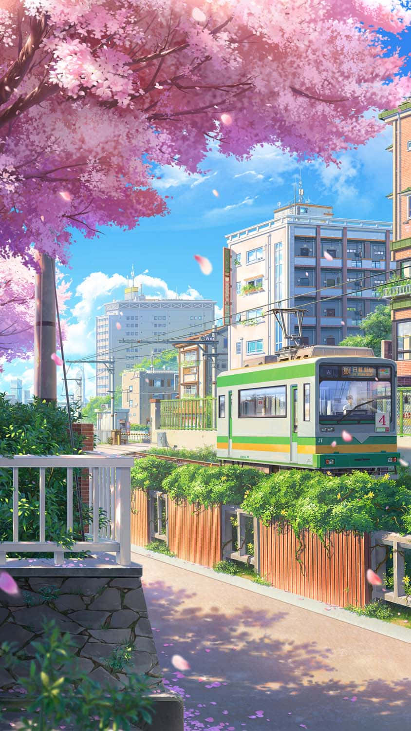 东京动漫城市樱花树 壁纸