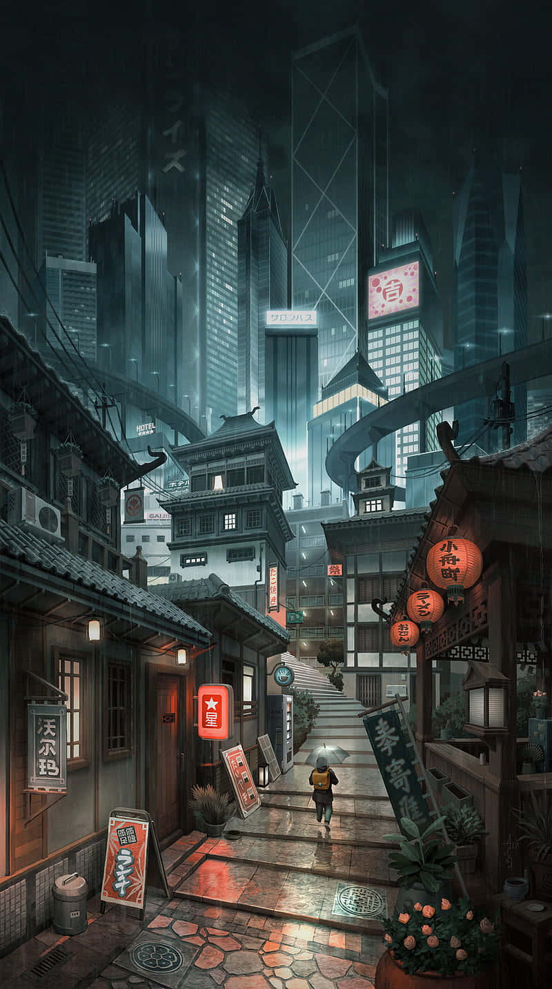 东京动漫夜景城市 壁纸