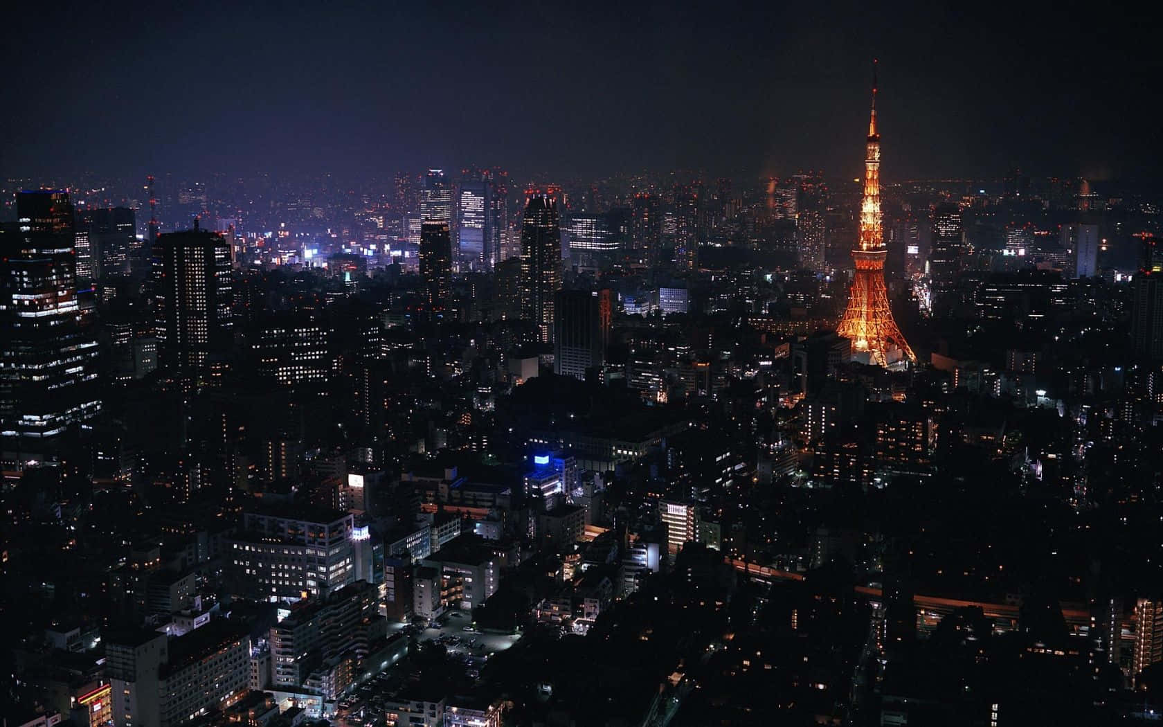 东京深色调城市景观背景 壁纸