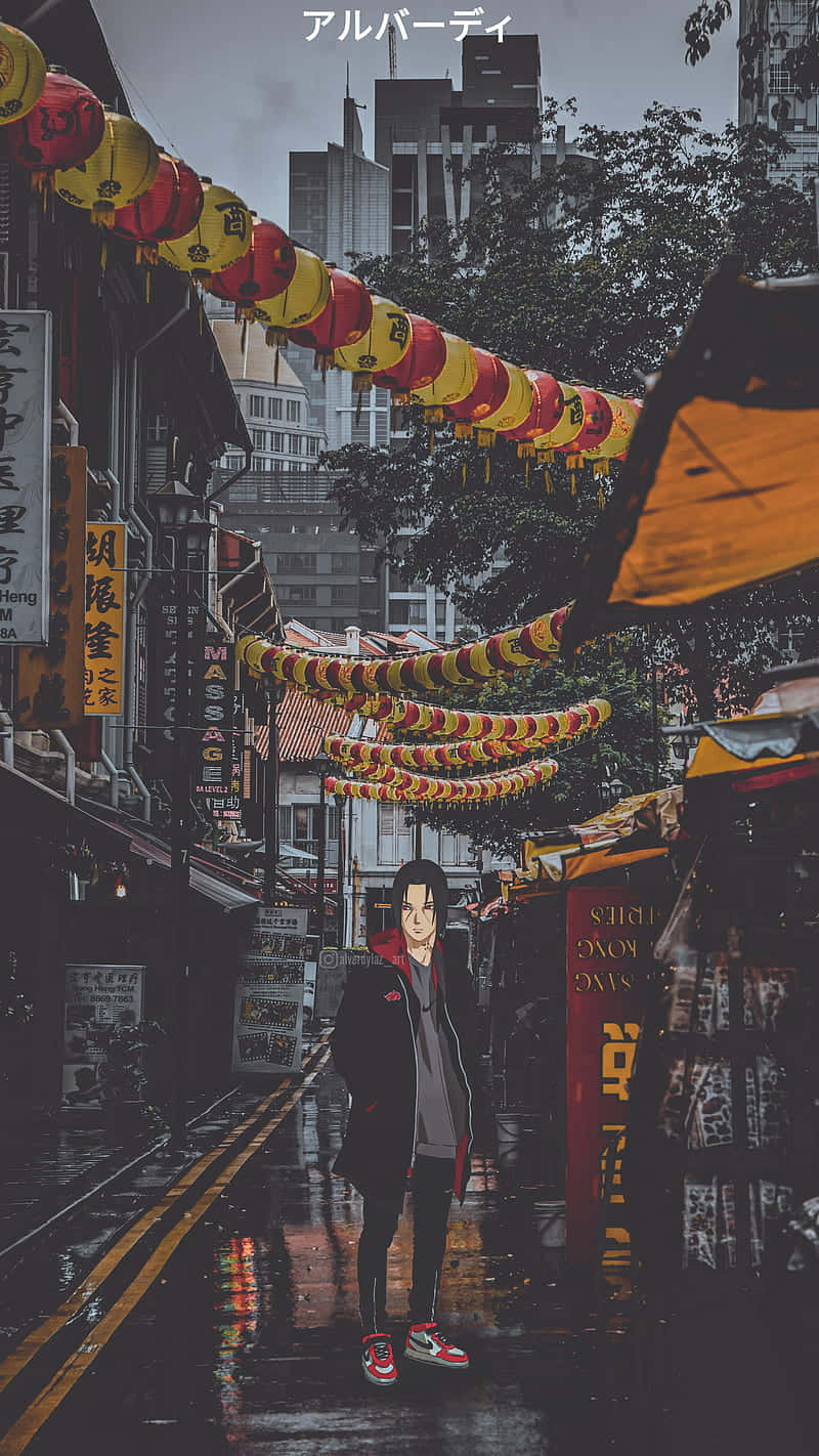 东京灯笼下的鼬动漫壁纸 壁纸