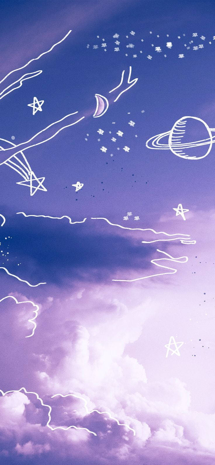 云朵与星球淡紫Tumblr风