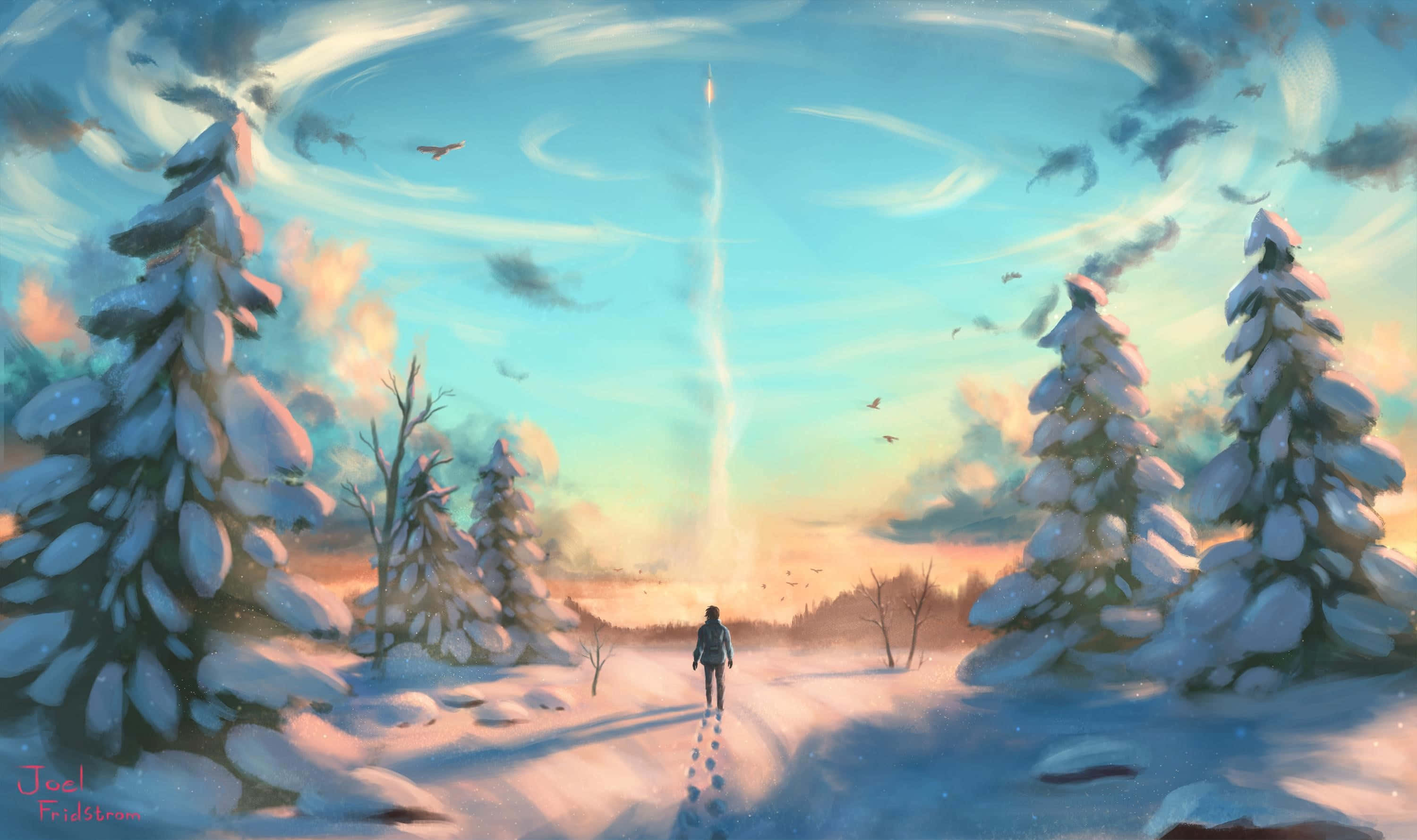 享受雪景之美 壁纸