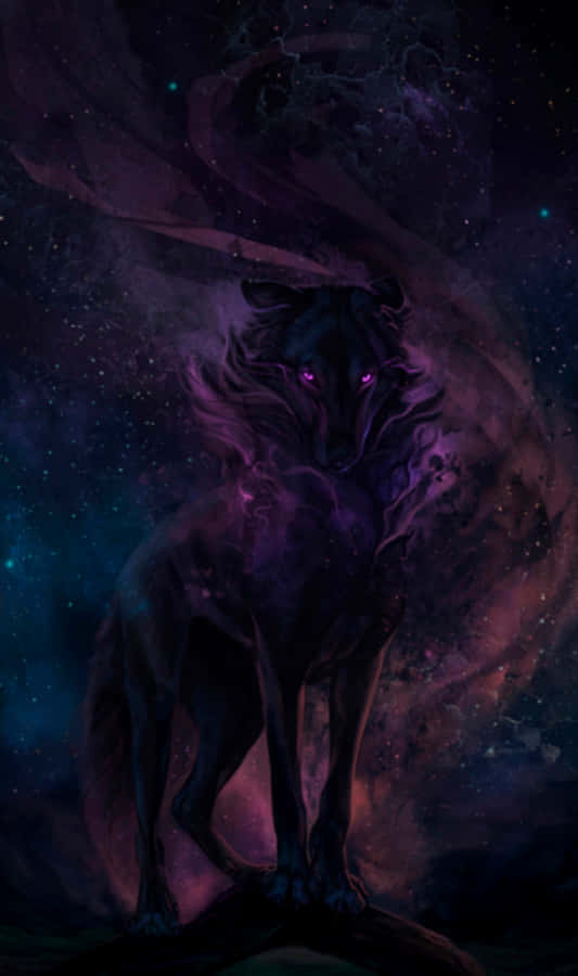 仰望夜空，与银河狼一同踏上奇幻之旅 壁纸