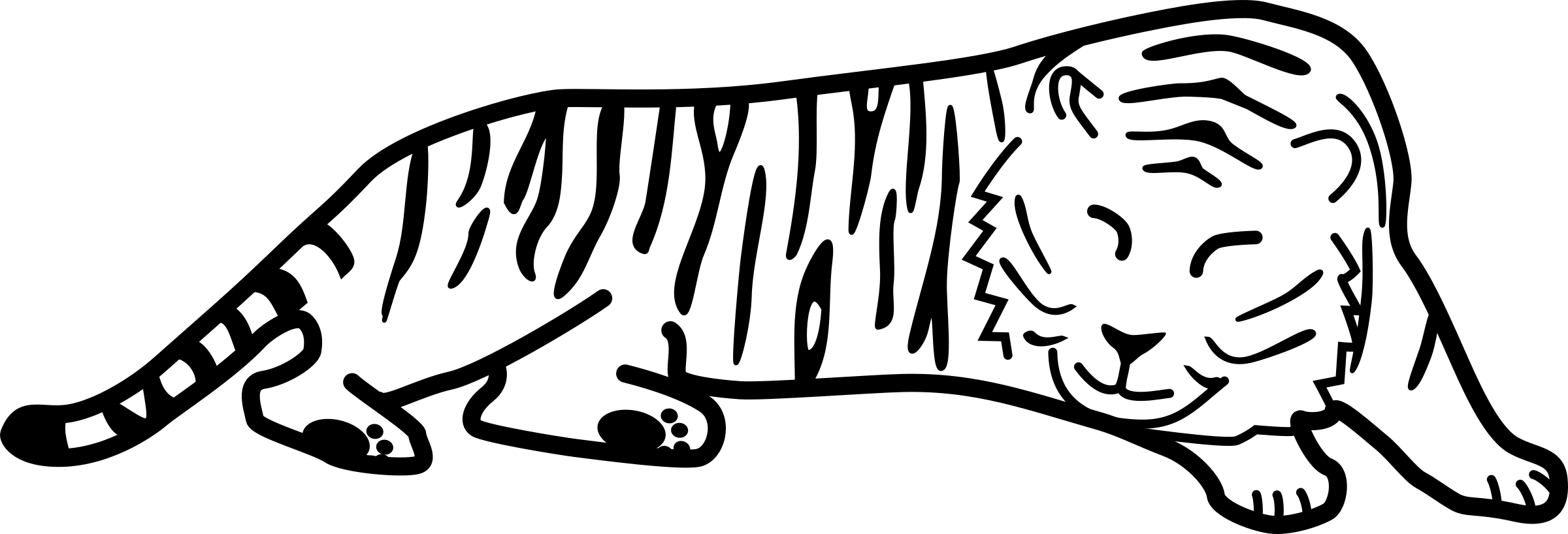 休憩老虎线条艺术 壁纸
