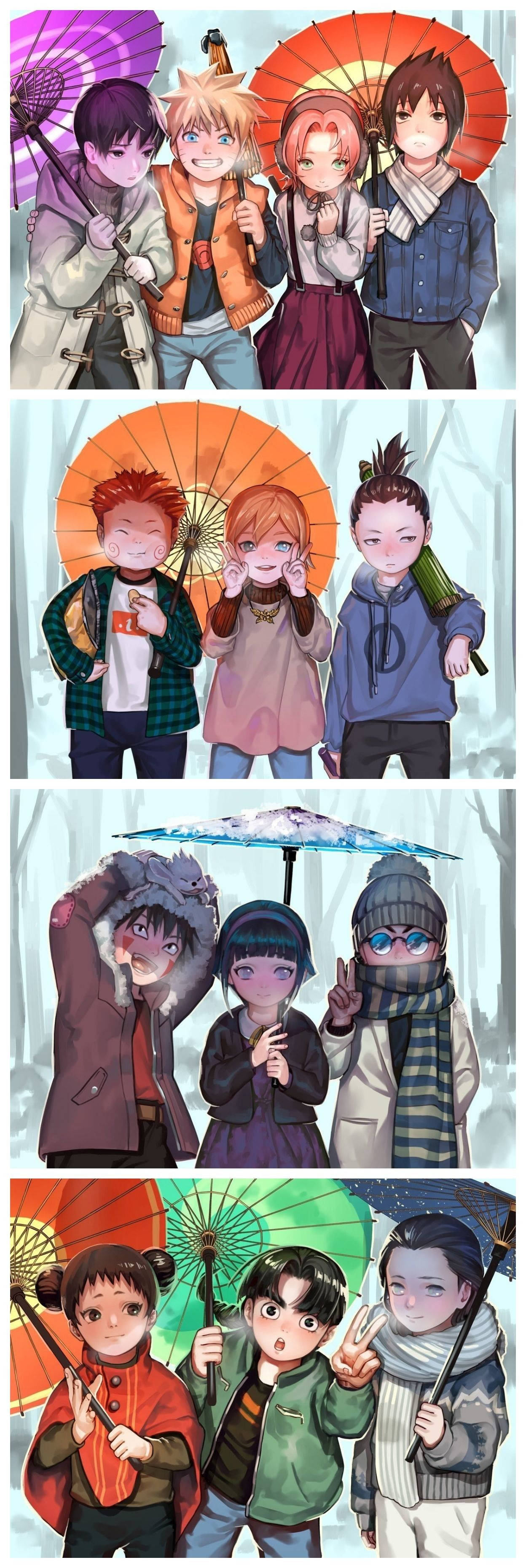佐助鸣人iPhone壁纸：第七班与同期生 壁纸