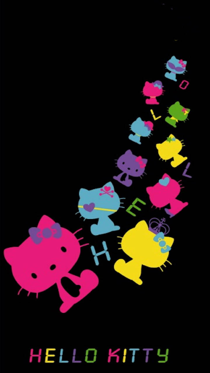 俏皮神秘的黑色Hello Kitty 壁纸