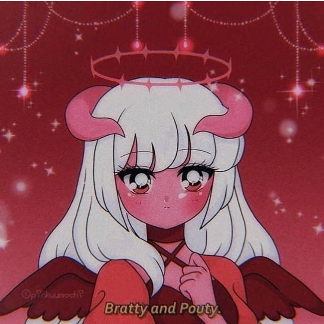 傲娇嘟嘴恶魔少女动漫Discord头像 壁纸