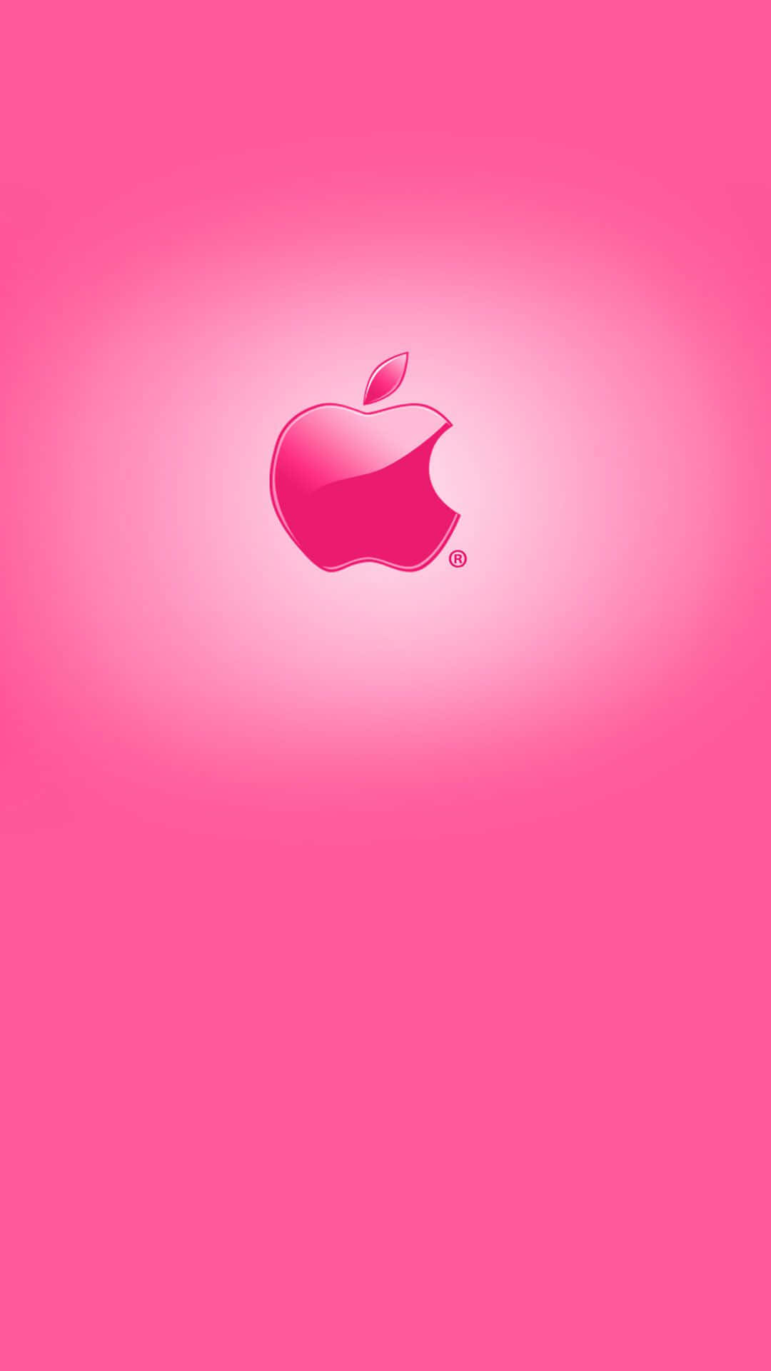 光泽粉红苹果标志高清iPhone壁纸 壁纸