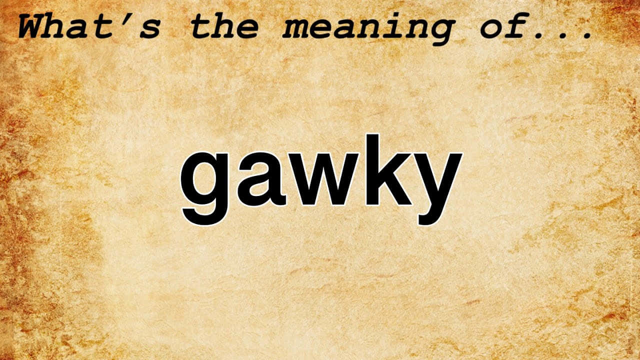 关于“Gawky”含义的问题 壁纸