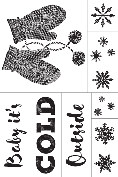 冬季手套雪花寒冷图案 壁纸