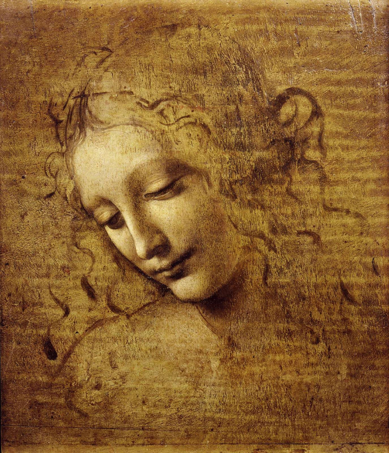 列奥纳多·达·芬奇女性头像绘画 壁纸