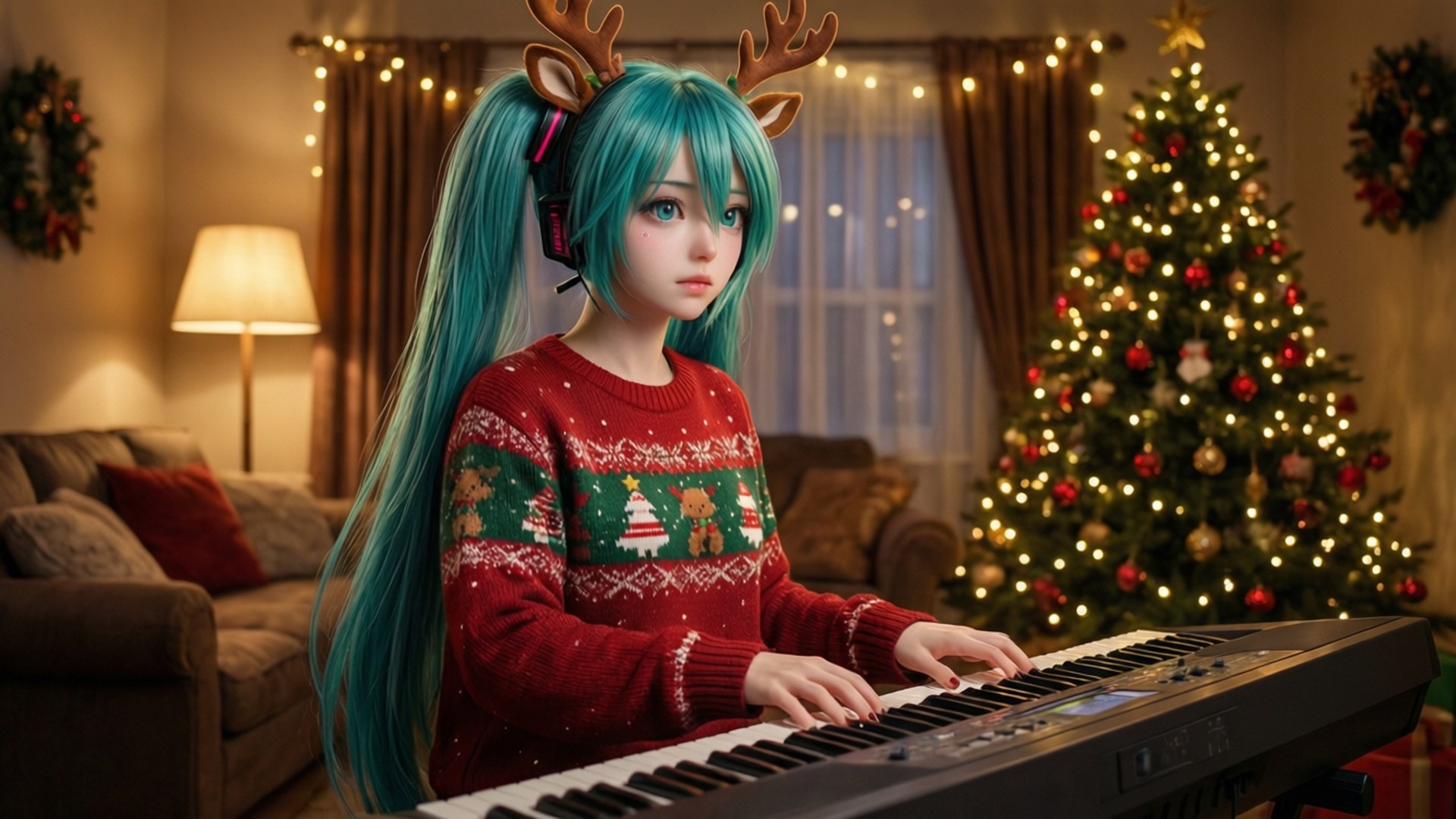 初音未来的圣诞即兴 壁纸