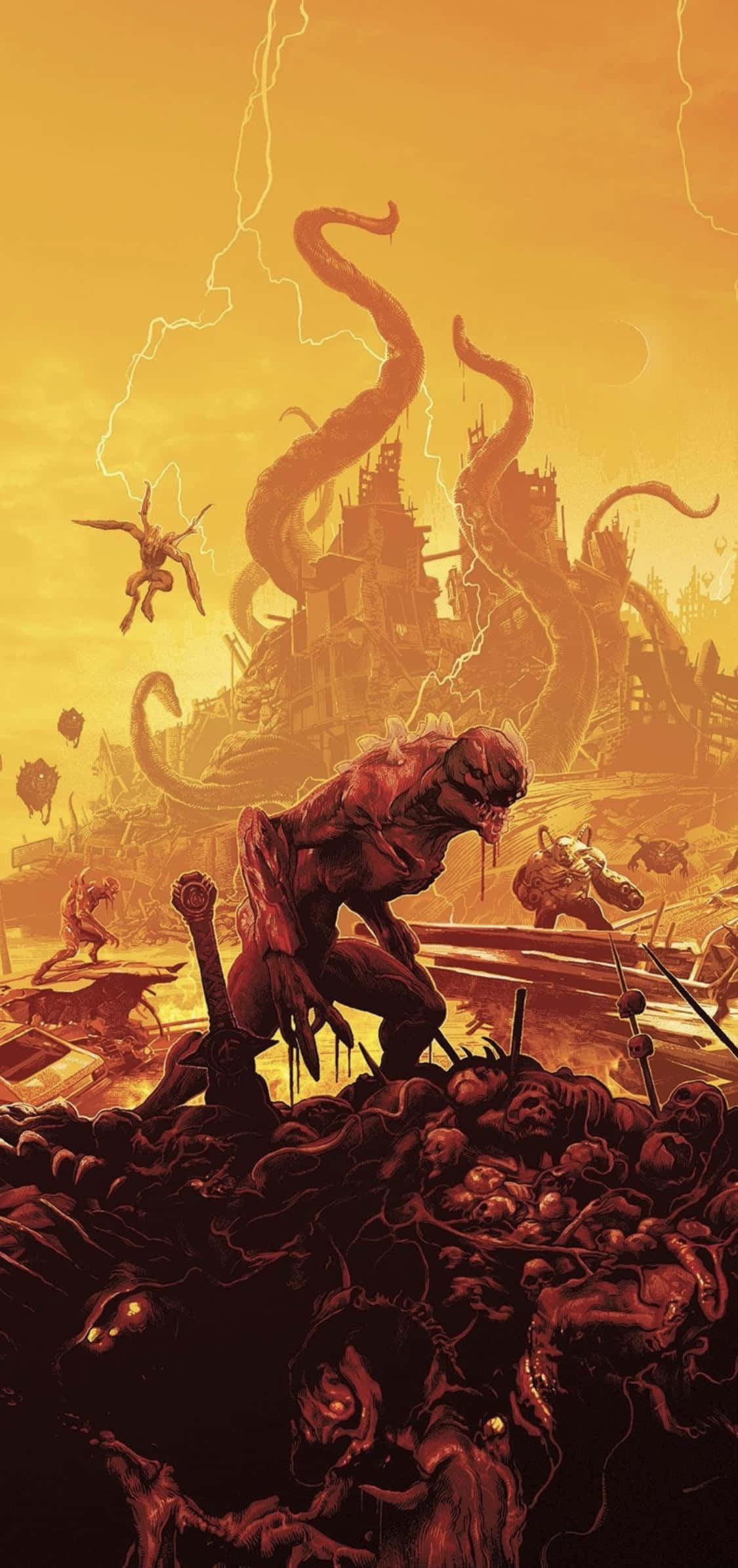 利用DOOM Slayer的力量，在冥界中杀出一条血路 壁纸