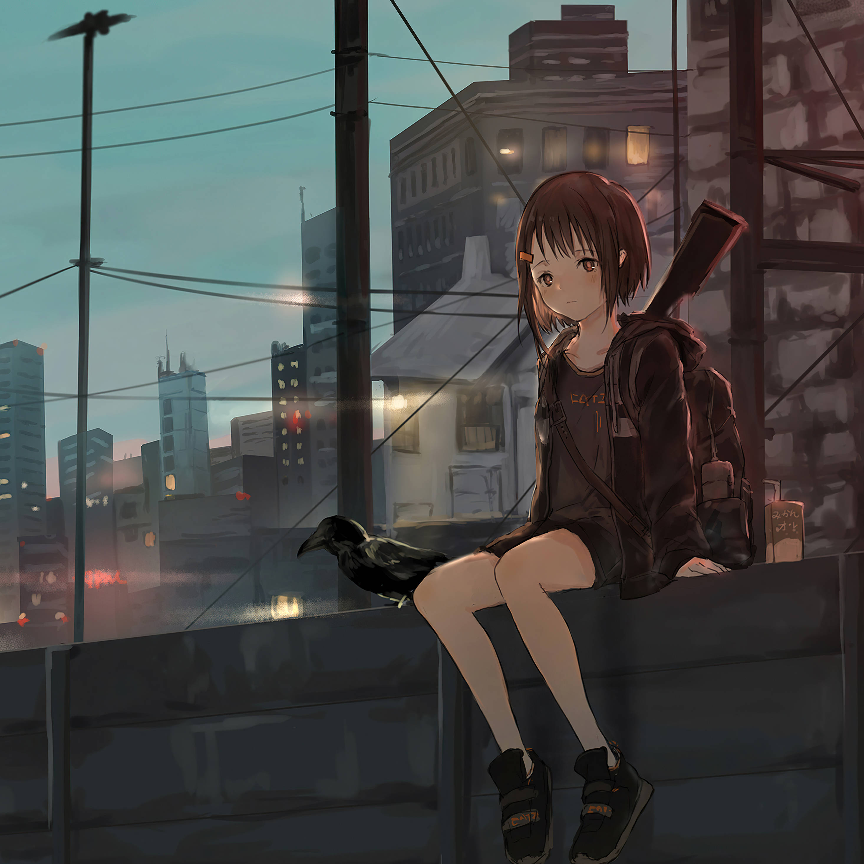 动漫iPad持枪少女 壁纸