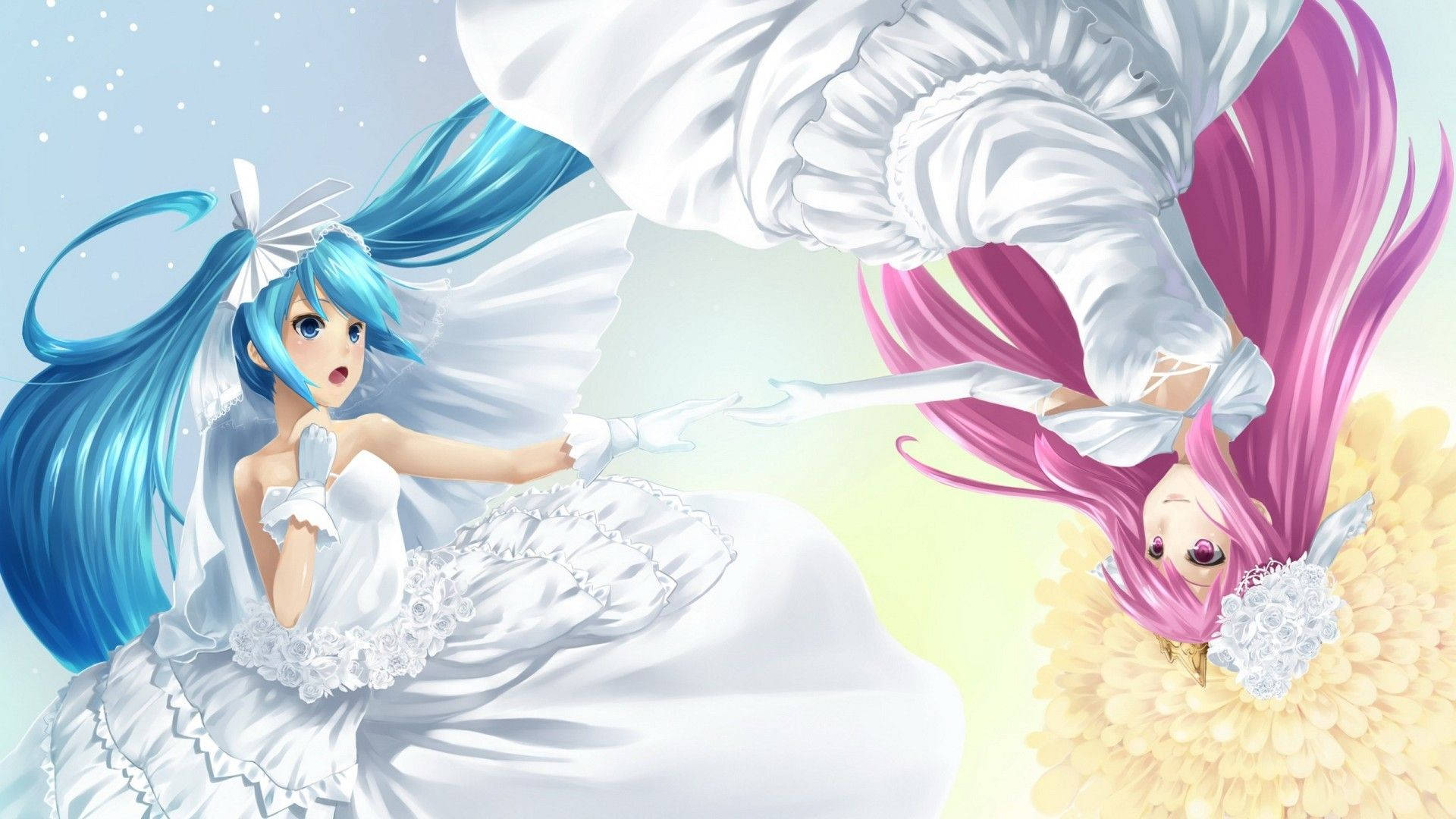 动漫女同角色初音未来与啾啾 壁纸