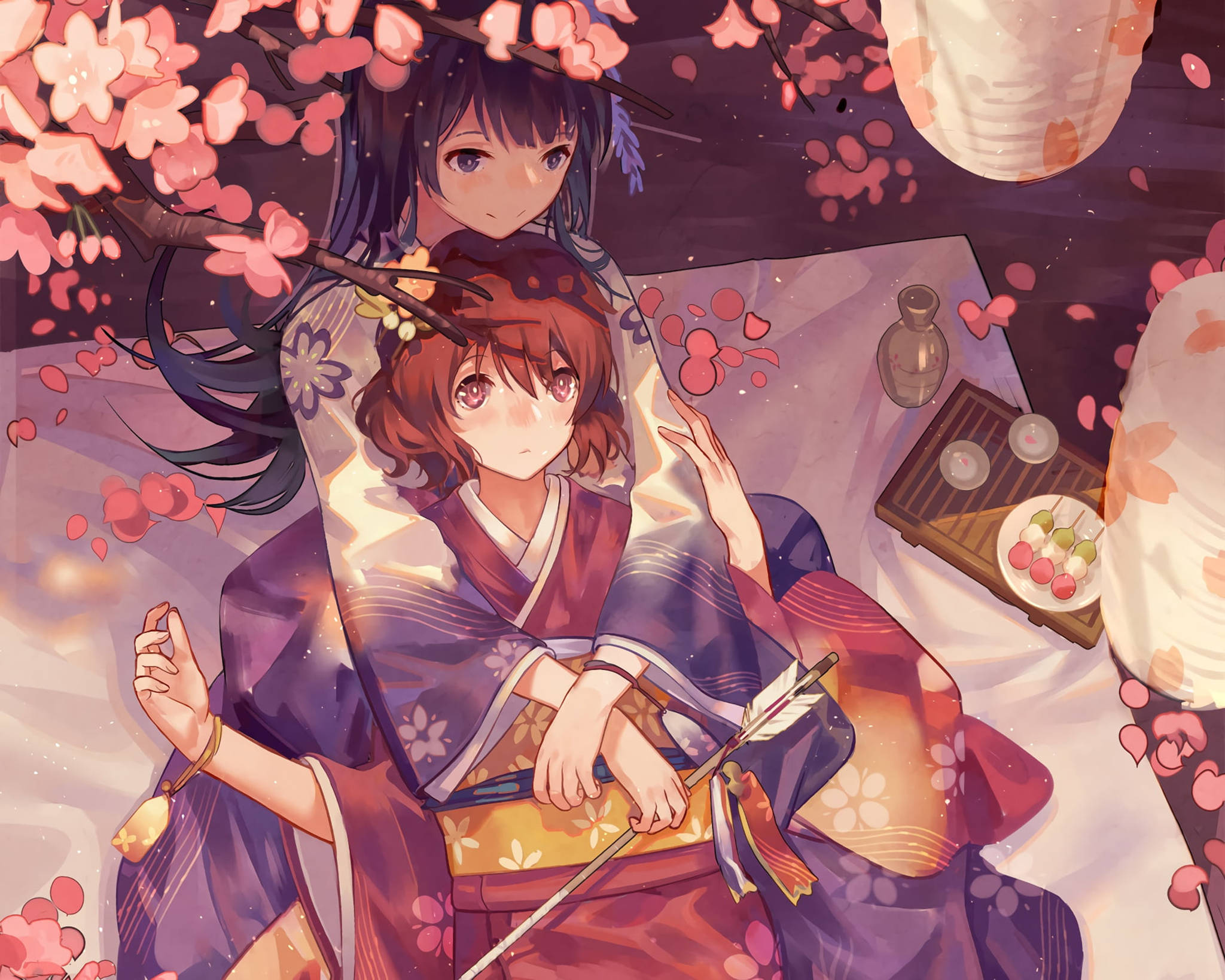 动漫女性和服 壁纸