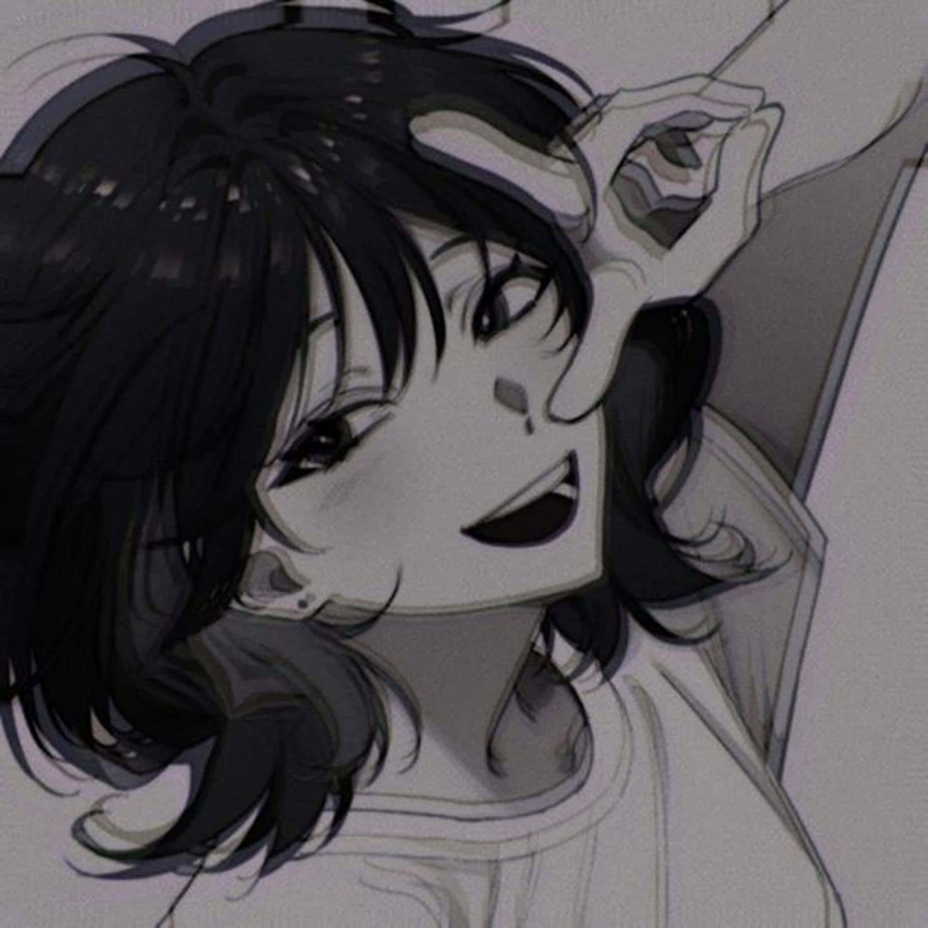 动漫女生比耶头像