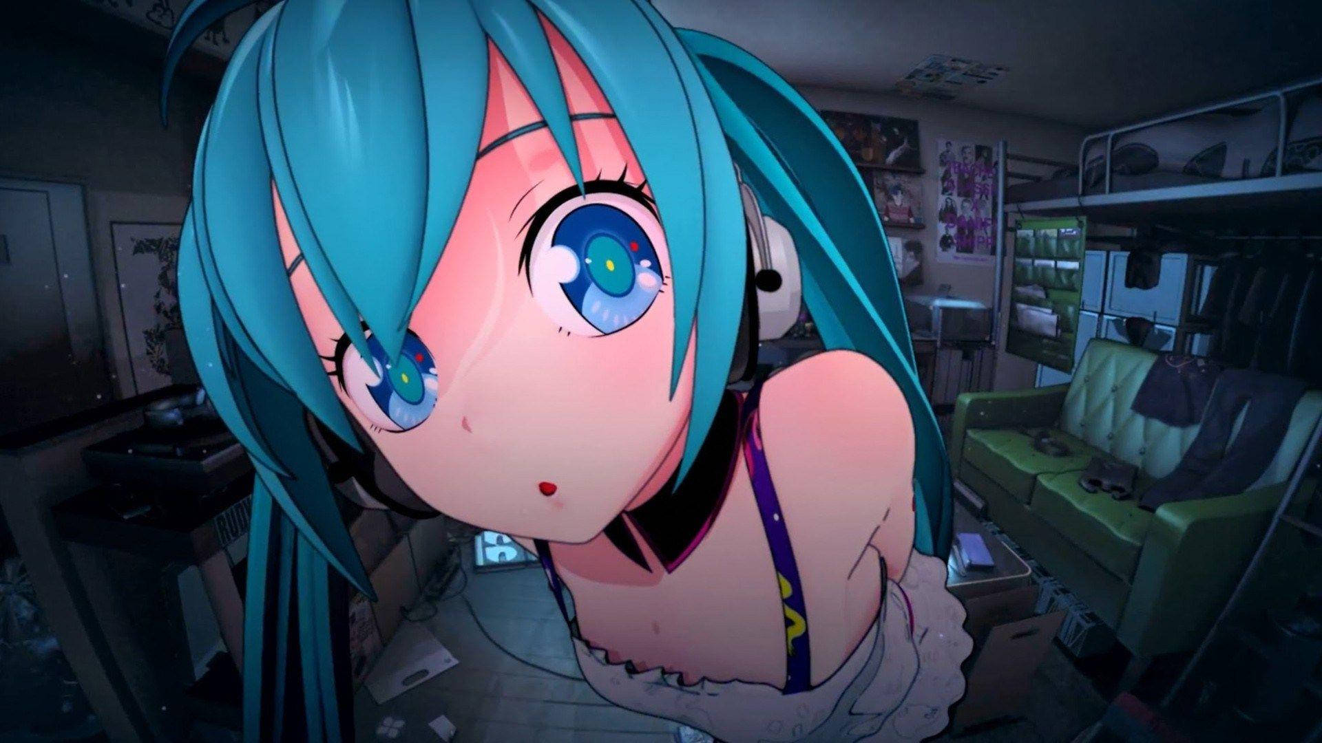 动漫女神初音未来注视镜头 壁纸