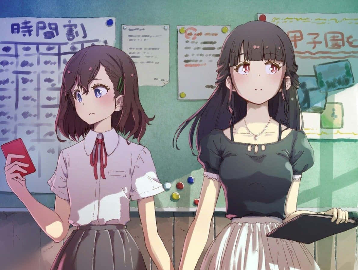 动漫女高中生教室百合恋 壁纸