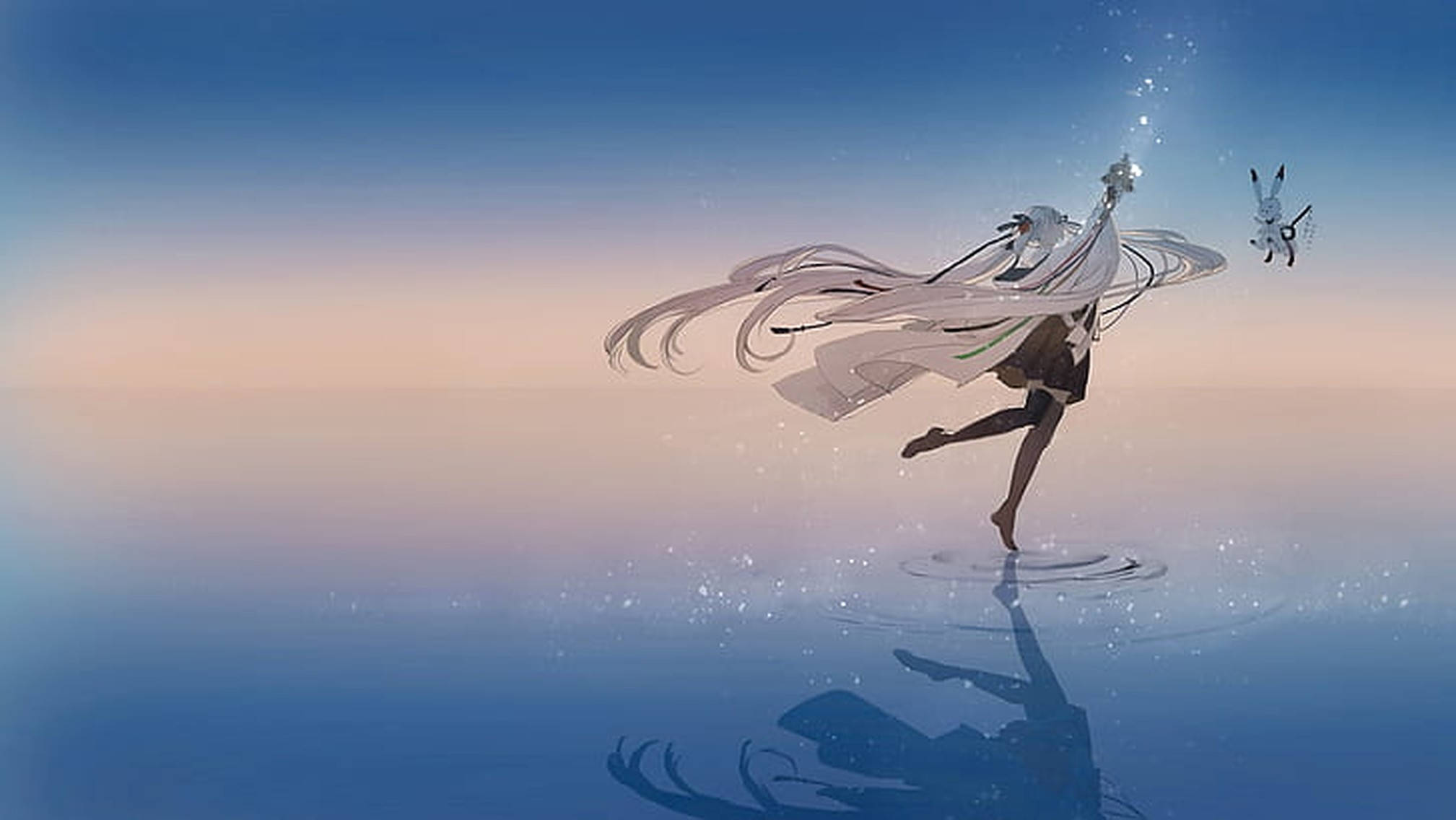 动漫少女宁静之海舞动 壁纸