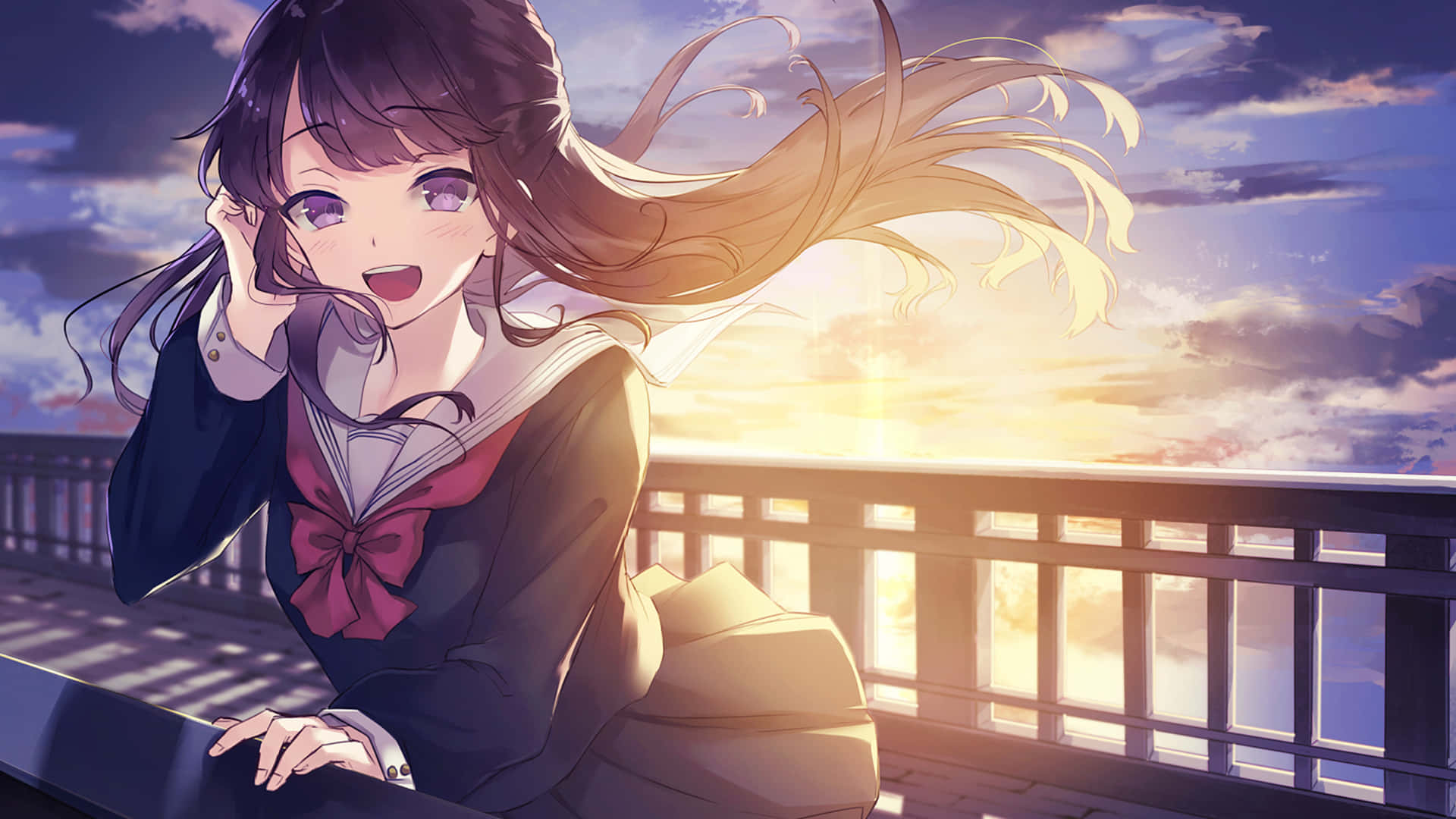 动漫校服少女 可爱Nightcore Apollo 壁纸
