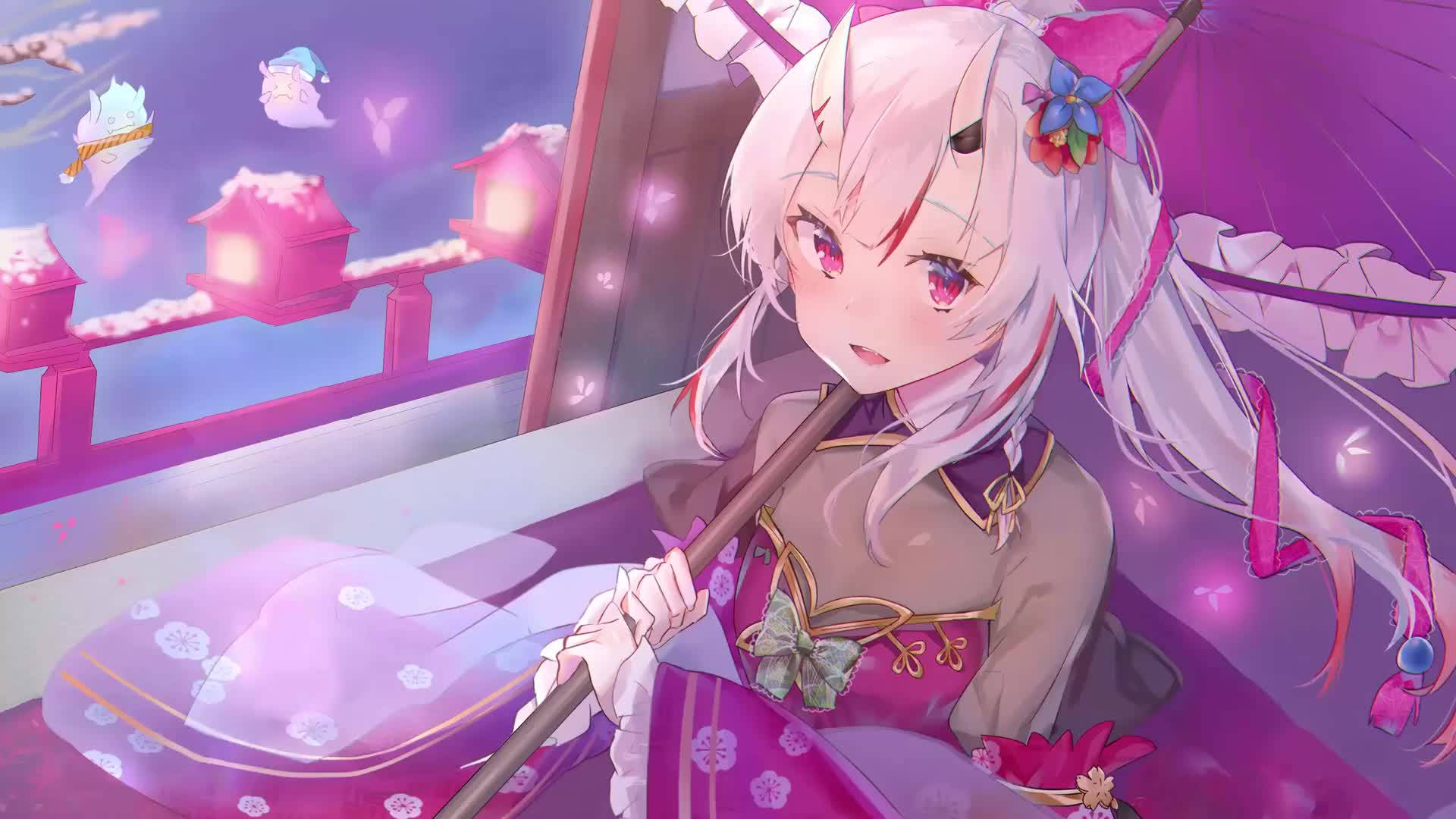 动漫白毛少女壁纸