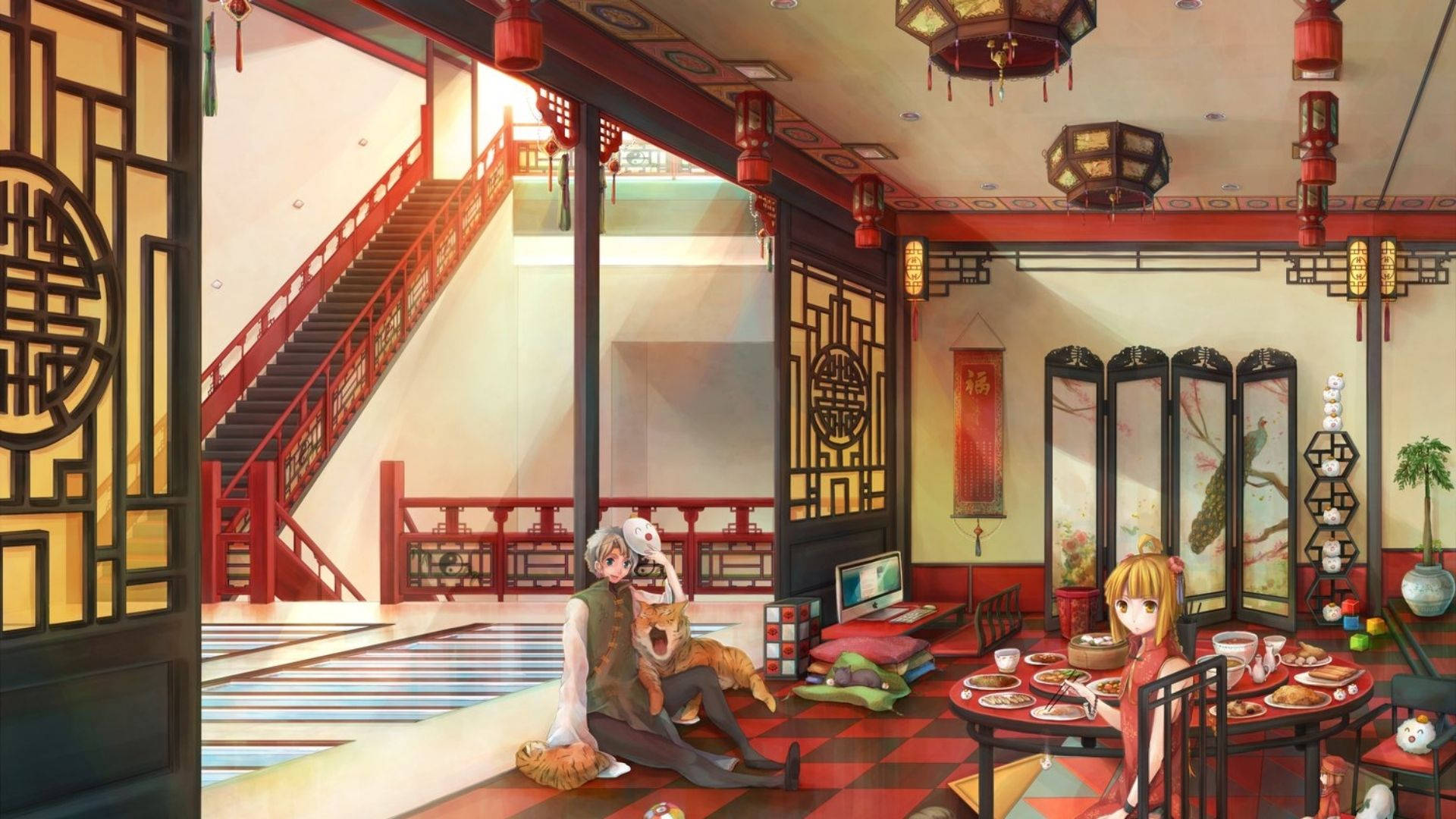 动漫餐厅房间 壁纸
