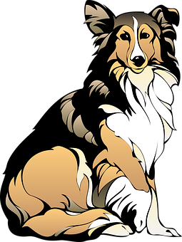动画柯利犬插图 壁纸