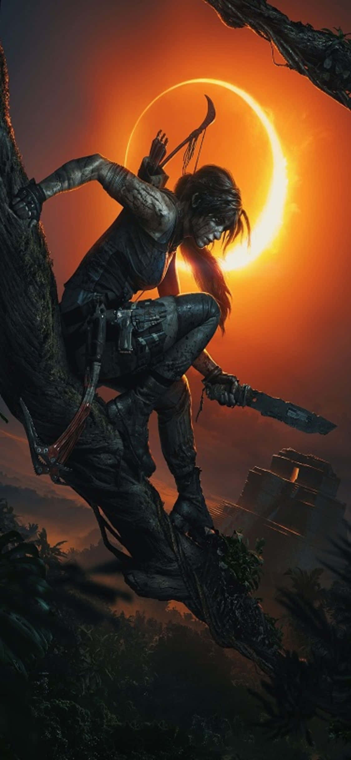 劳拉·克劳馥持刀举刀 | 《Shadow of the Tomb Raider》 壁纸