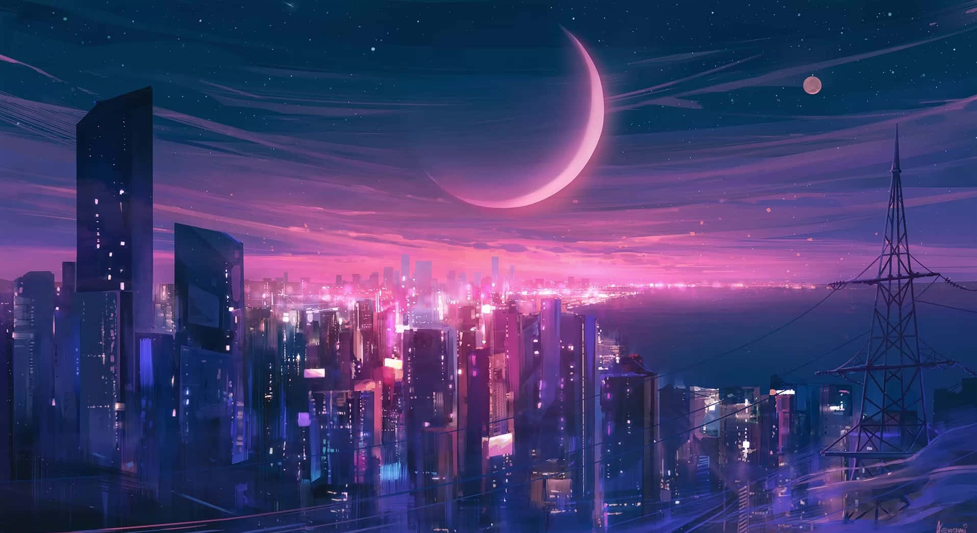 午夜享受星光璀璨的天空 壁纸