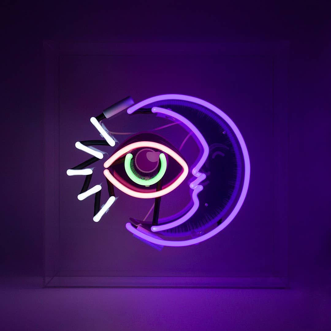 单眼霓虹月亮 壁纸