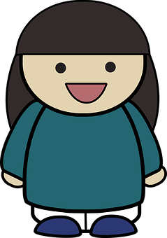 卡通女孩微笑矢量图 壁纸