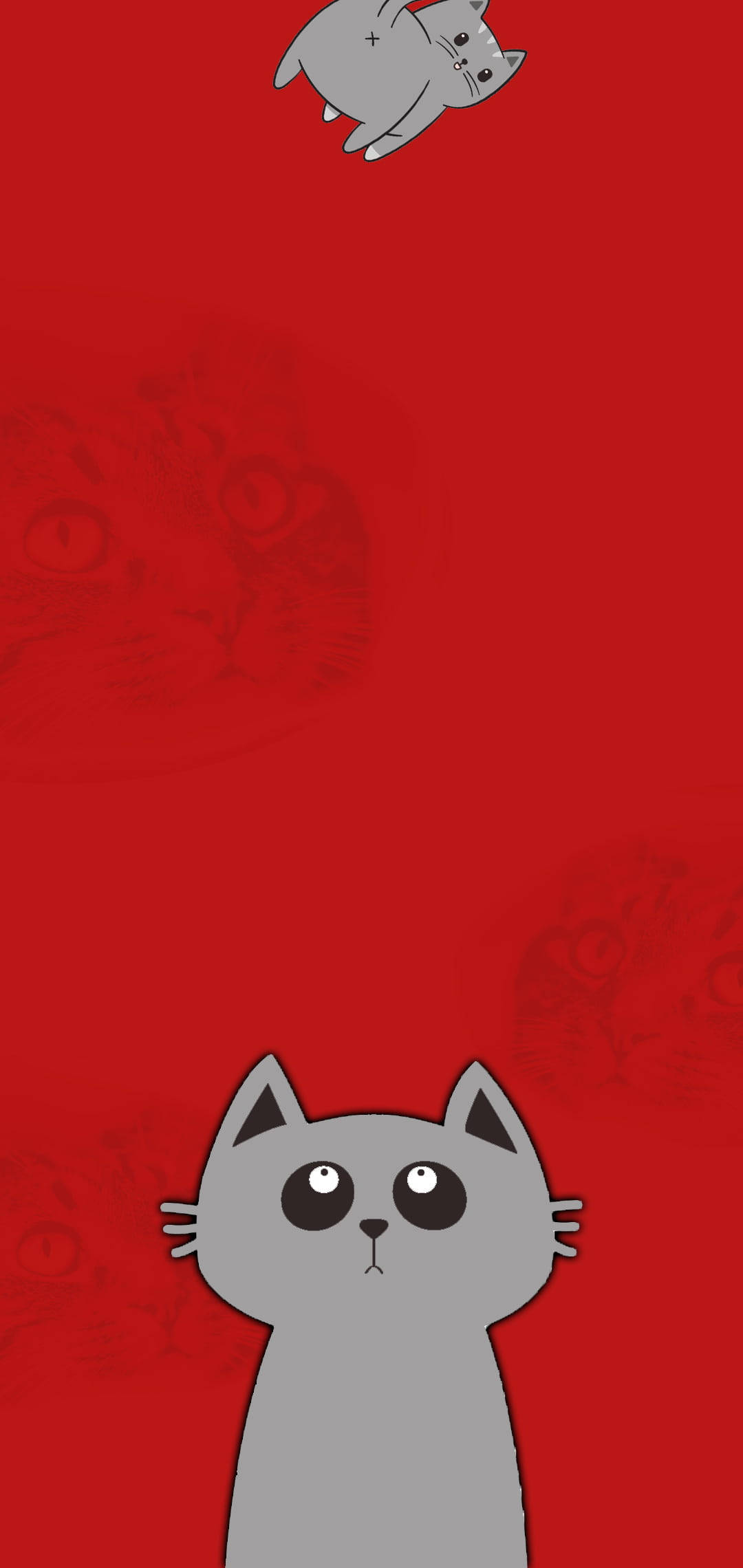 卡通猫咪中置打孔壁纸 壁纸