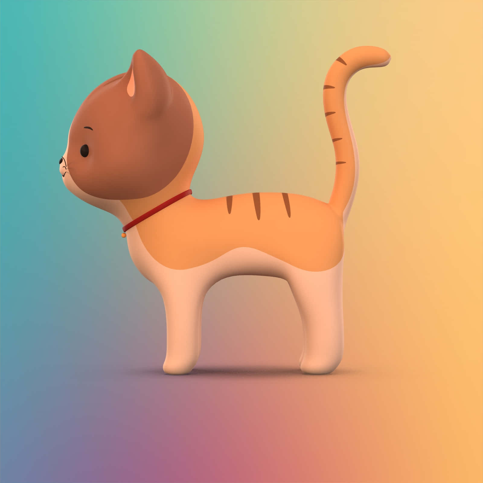 卡通猫在彩色背景上 壁纸
